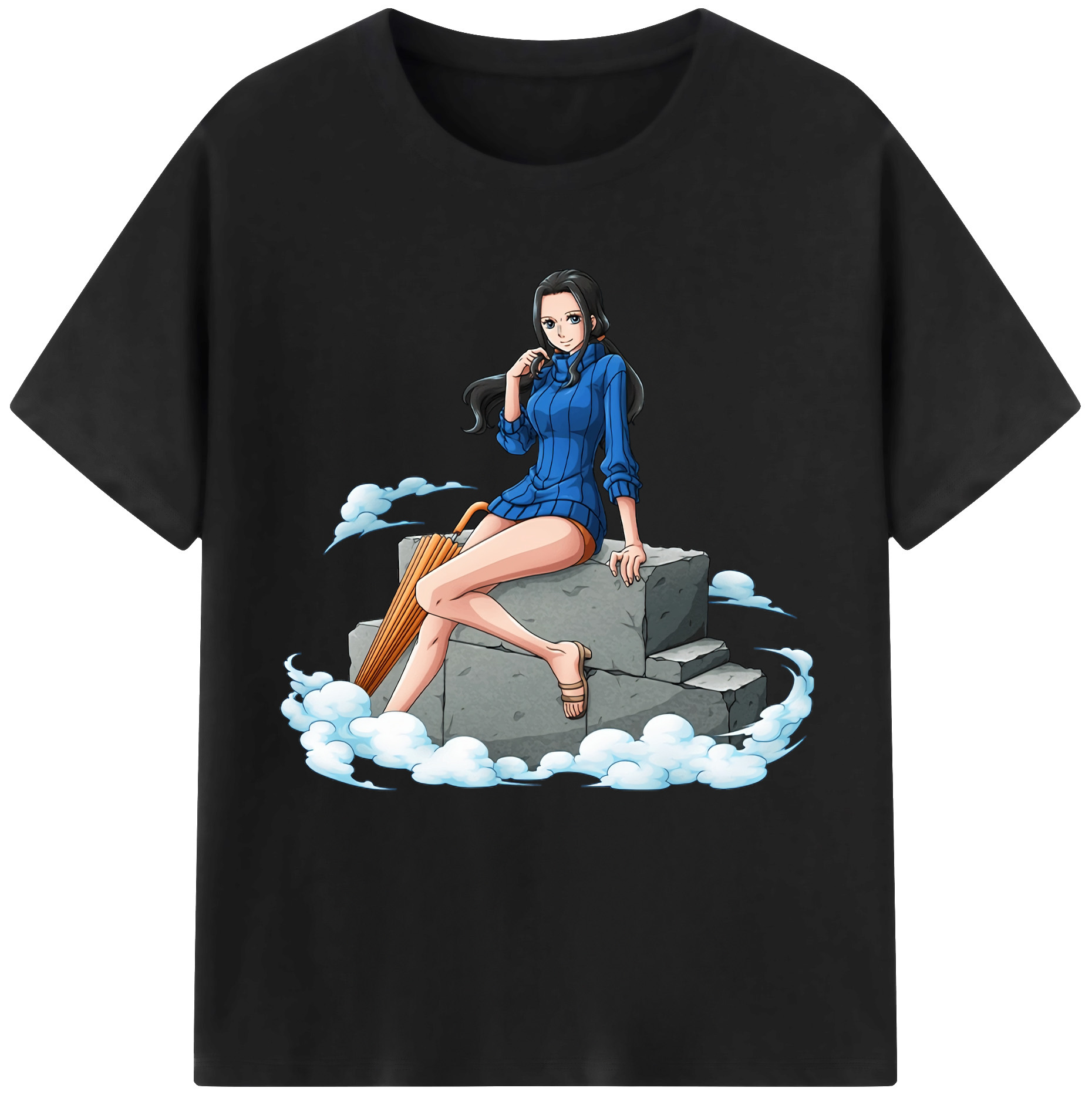 ワンピース ニコ・ロビン ONE PIECE Nico Robin 綿100％半袖Tシャツ（フロントプリント）