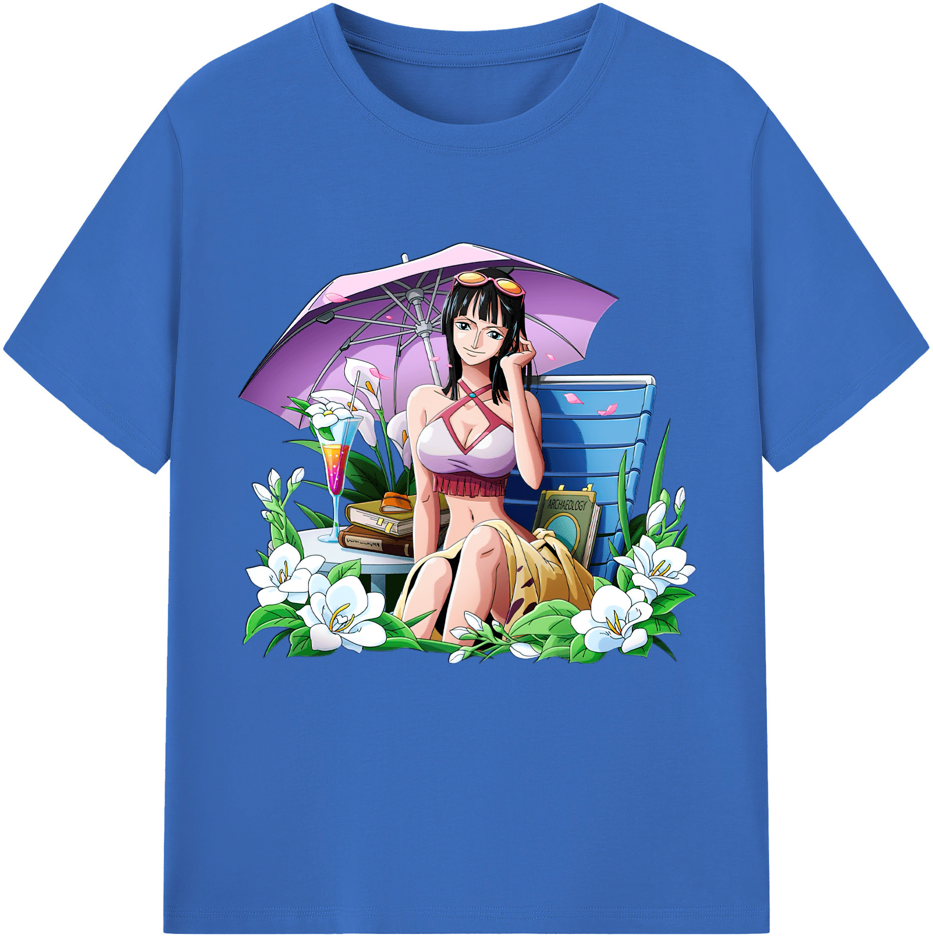 ワンピース ニコ・ロビン ONE PIECE Nico Robin 綿100％半袖Tシャツ（フロントプリント）