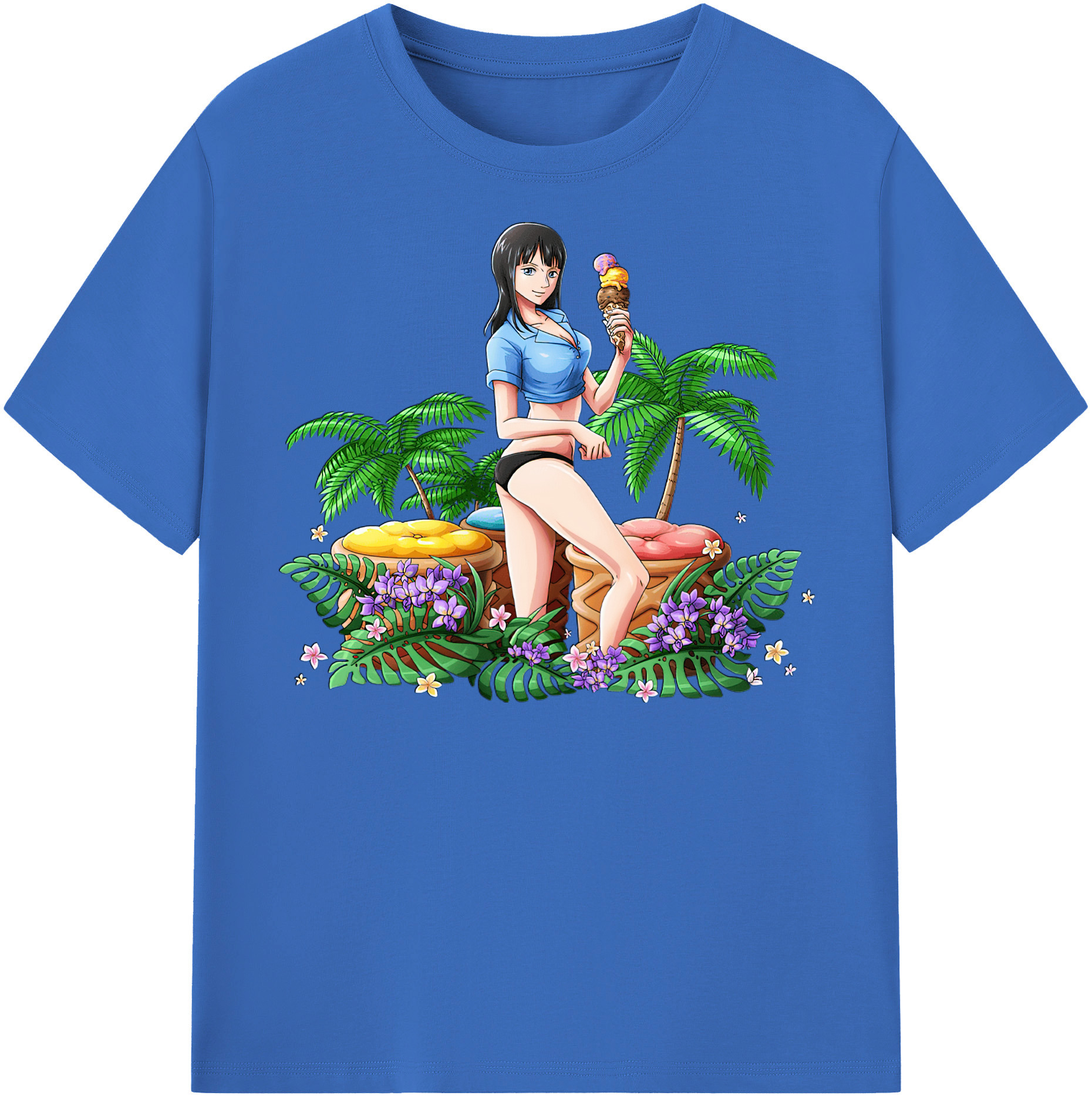 ワンピース ニコ・ロビン ONE PIECE Nico Robin 綿100％半袖Tシャツ（フロントプリント）