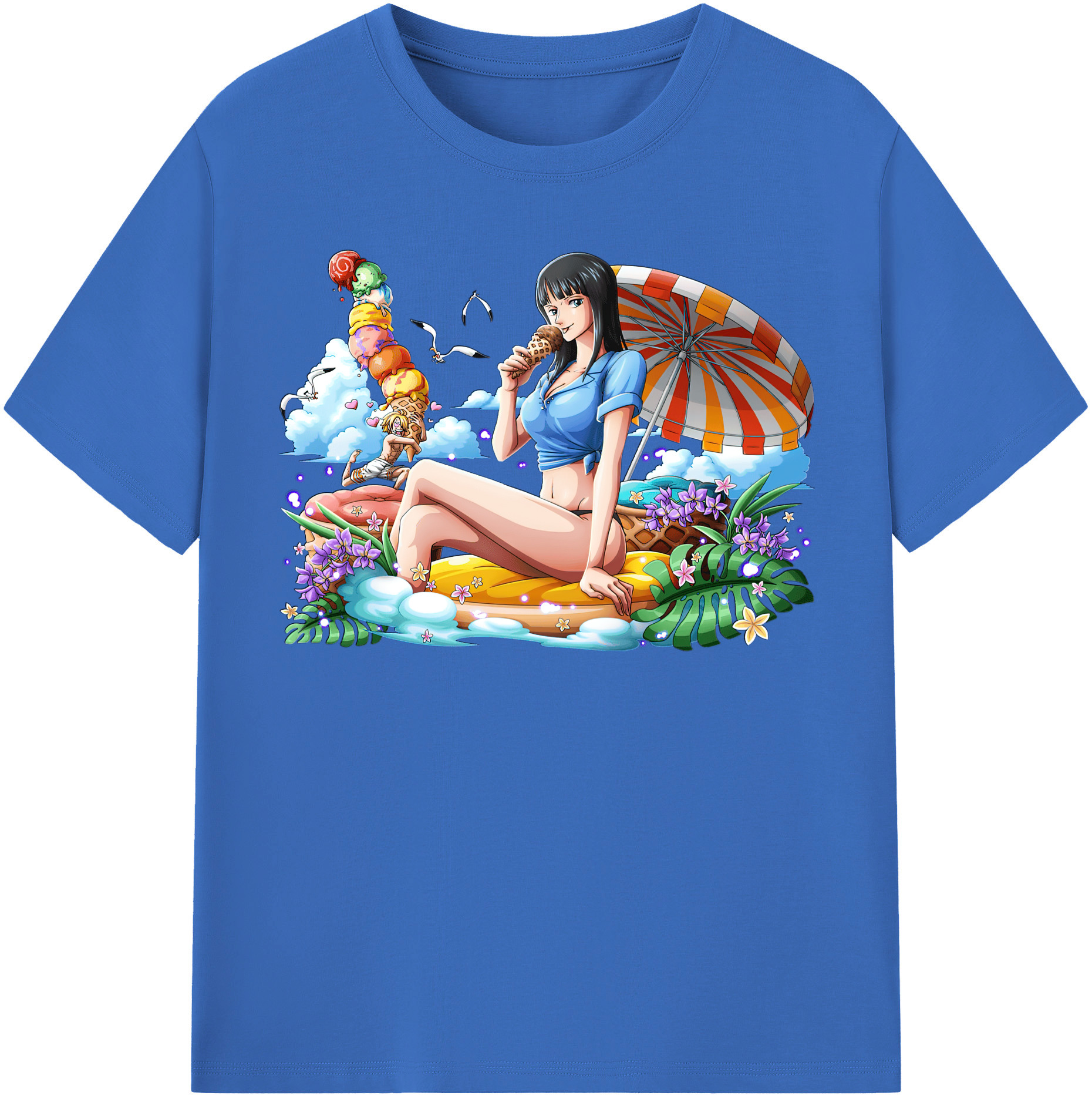 ワンピース ニコ・ロビン ONE PIECE Nico Robin 綿100％半袖Tシャツ（フロントプリント）