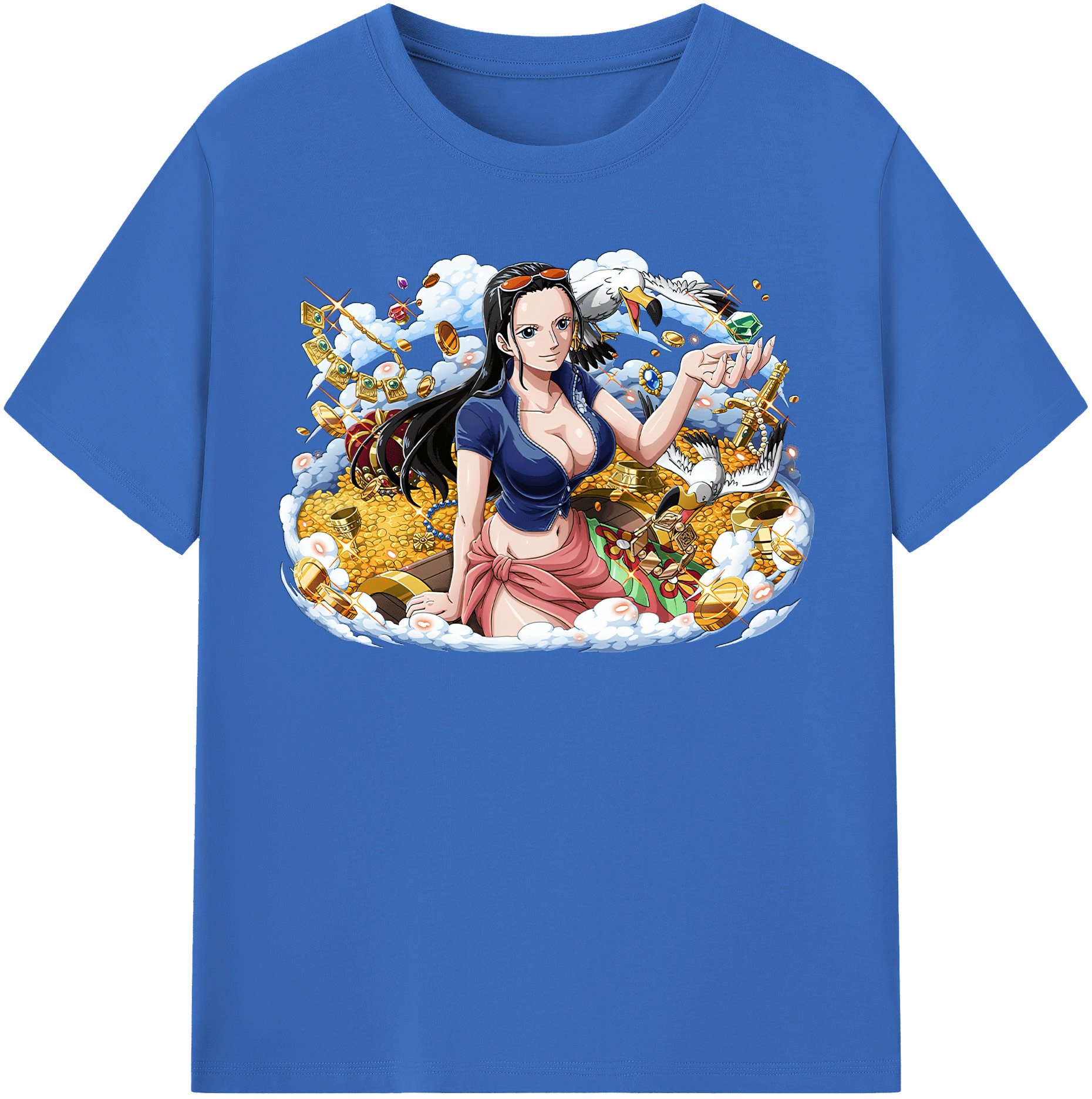 ワンピース ニコ・ロビン ONE PIECE Nico Robin 綿100％半袖Tシャツ（フロントプリント）