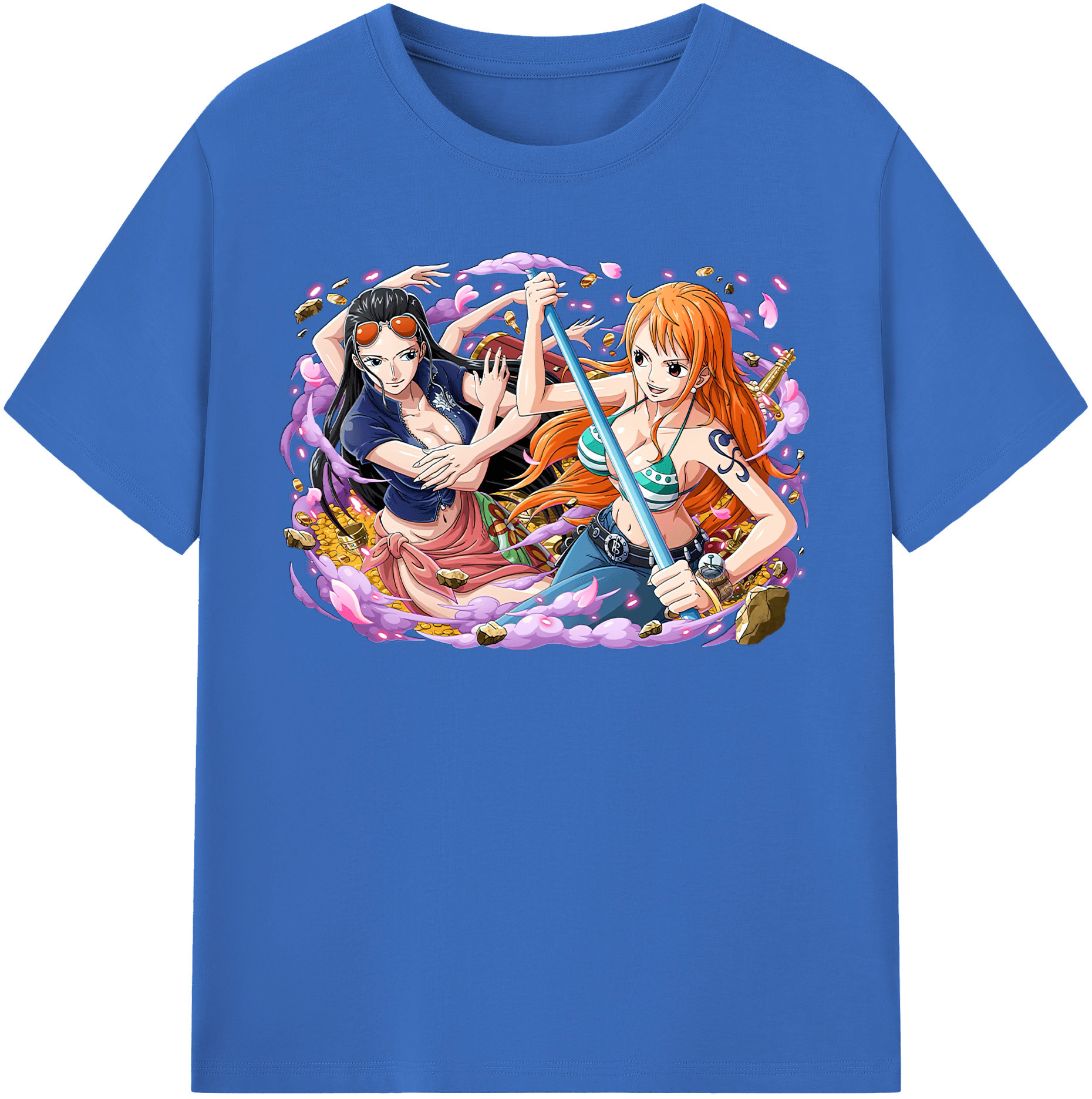 ワンピース ニコ・ロビン ONE PIECE Nico Robin 綿100％半袖Tシャツ（フロントプリント）