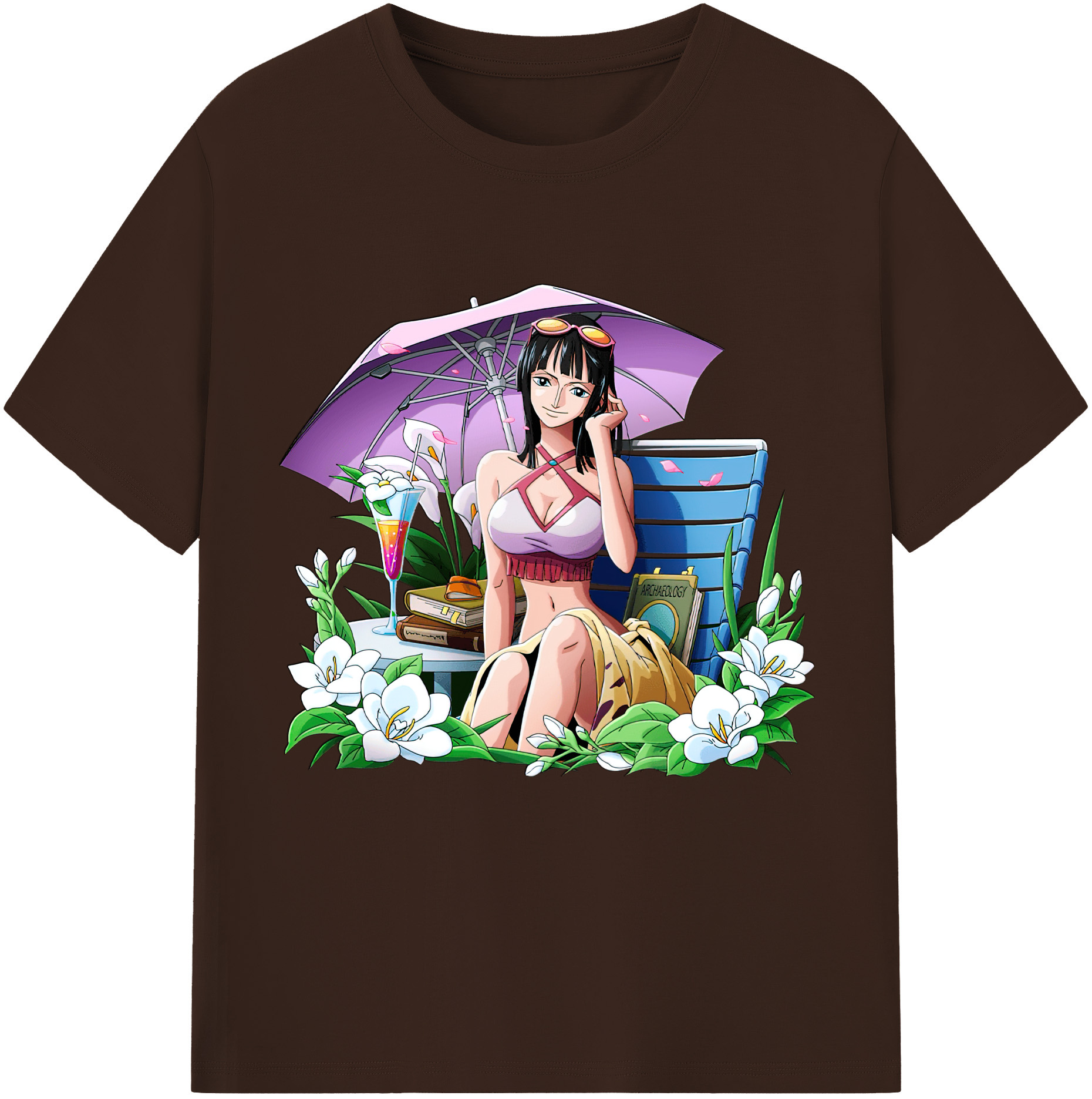 ワンピース ニコ・ロビン ONE PIECE Nico Robin 綿100％半袖Tシャツ（フロントプリント）