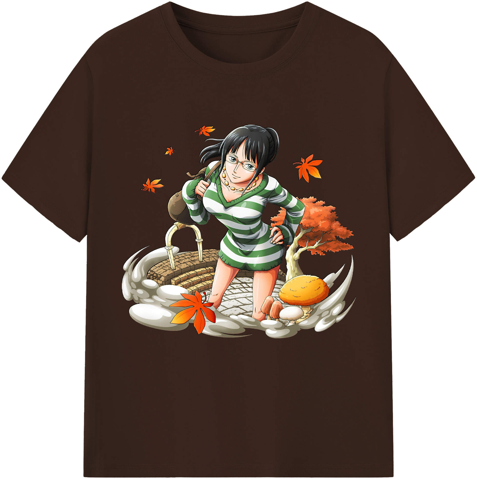 ワンピース ニコ・ロビン ONE PIECE Nico Robin 綿100％半袖Tシャツ（フロントプリント）