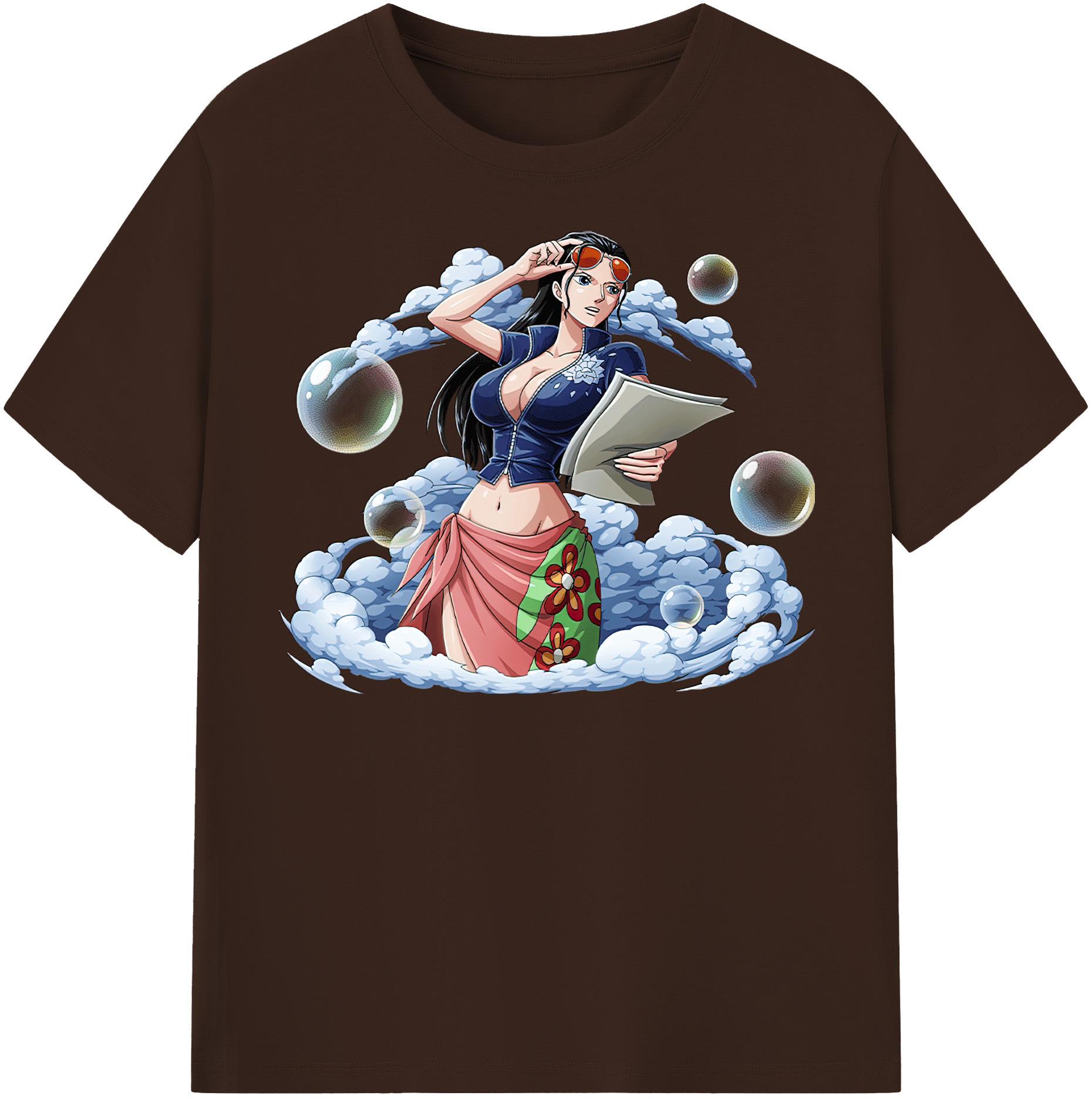 ワンピース ニコ・ロビン ONE PIECE Nico Robin 綿100％半袖Tシャツ（フロントプリント）