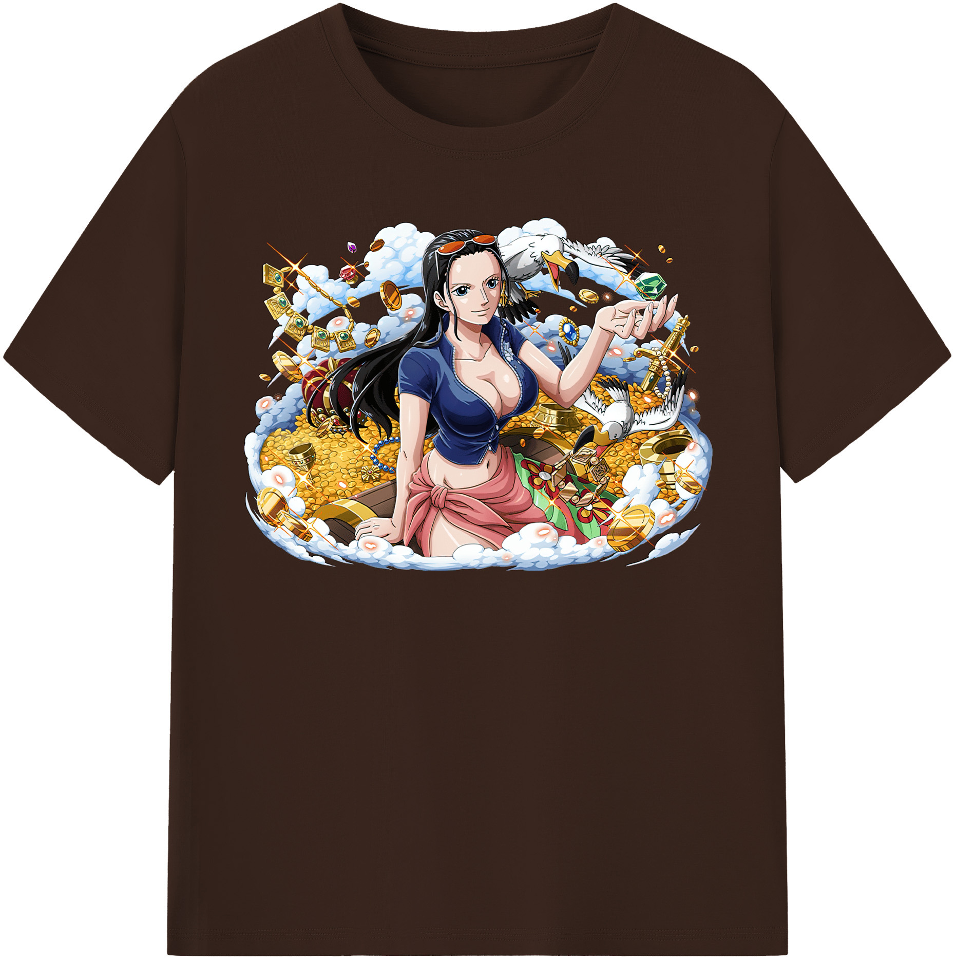 ワンピース ニコ・ロビン ONE PIECE Nico Robin 綿100％半袖Tシャツ（フロントプリント）