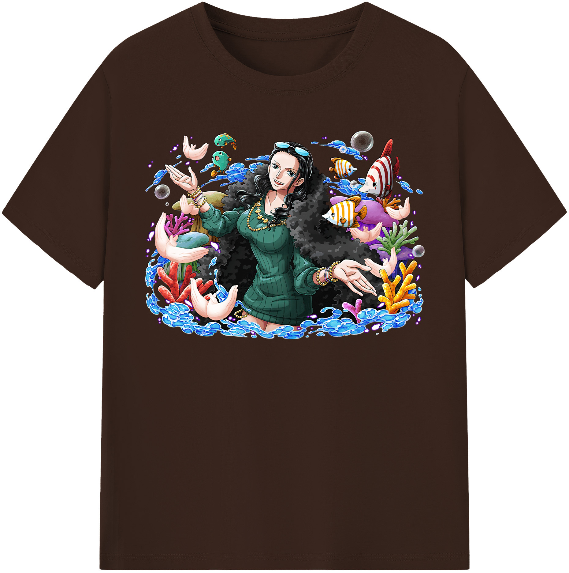 ワンピース ニコ・ロビン ONE PIECE Nico Robin 綿100％半袖Tシャツ（フロントプリント）