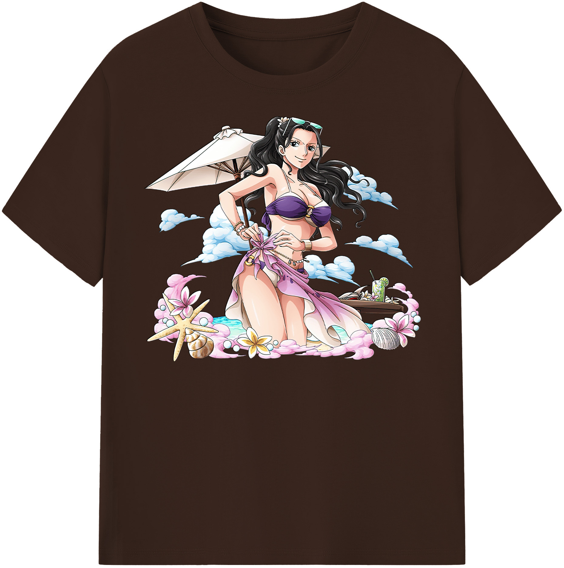 ワンピース ニコ・ロビン ONE PIECE Nico Robin 綿100％半袖Tシャツ（フロントプリント）
