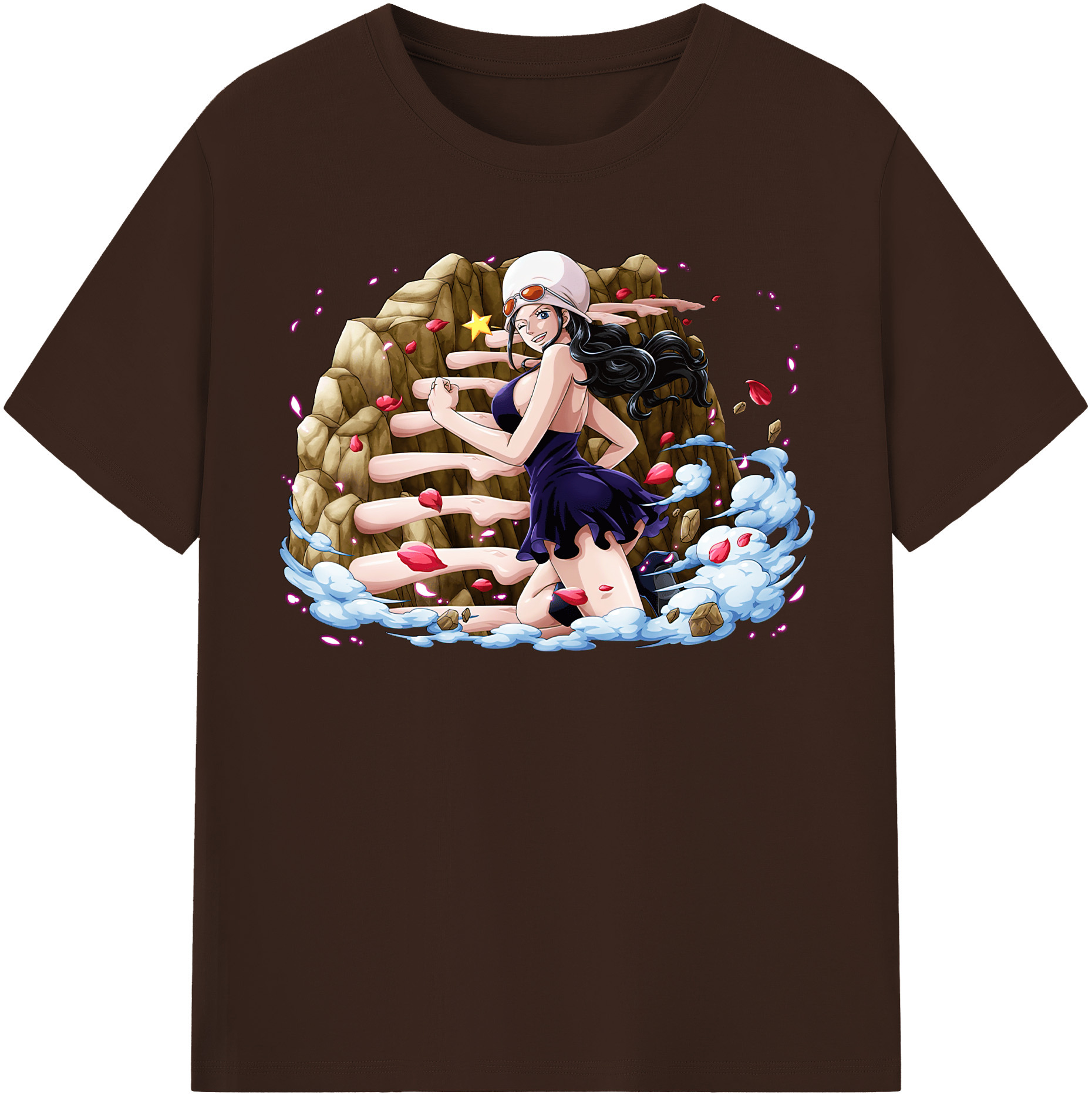 ワンピース ニコ・ロビン ONE PIECE Nico Robin 綿100％半袖Tシャツ（フロントプリント）