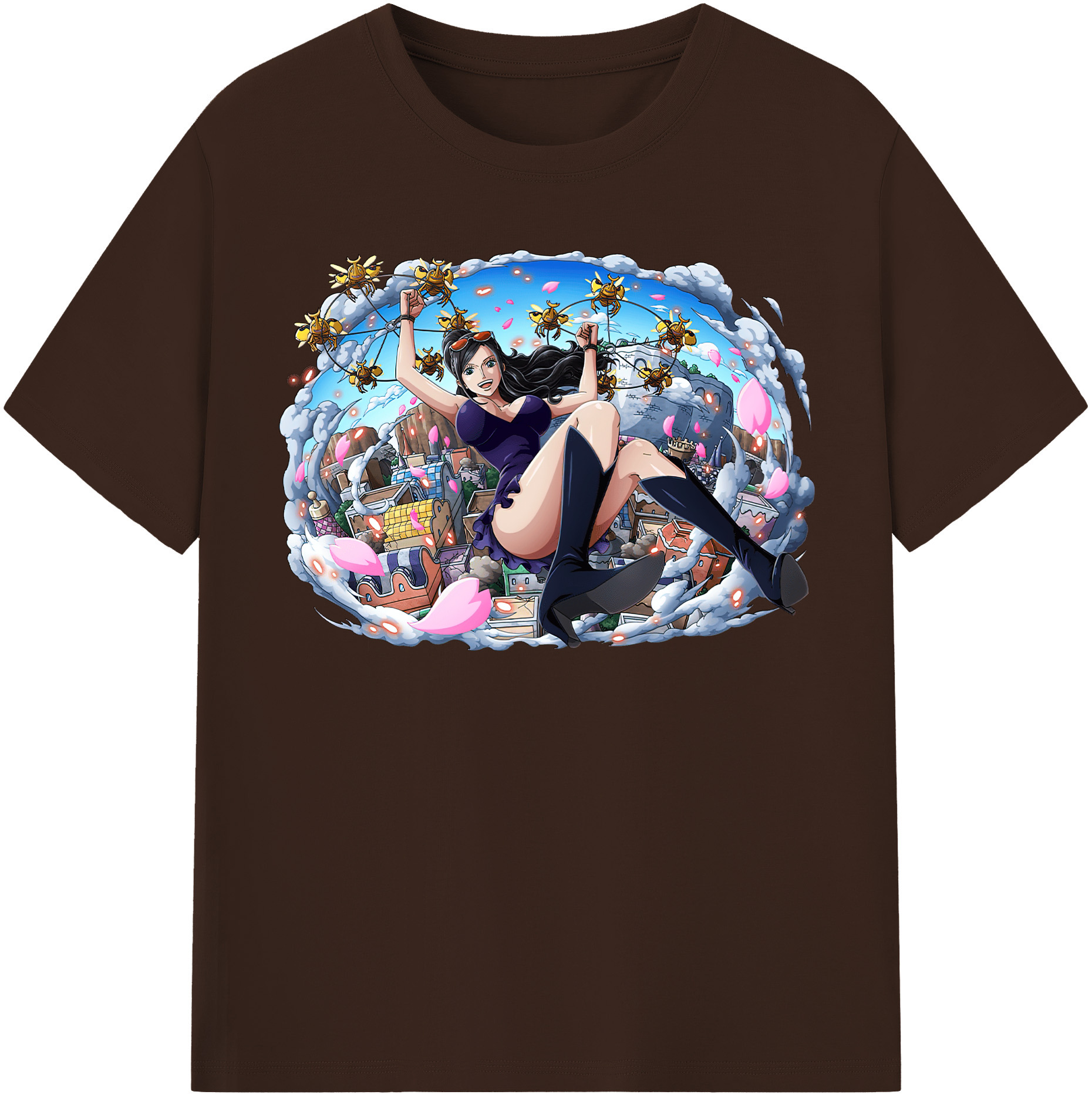 ワンピース ニコ・ロビン ONE PIECE Nico Robin 綿100％半袖Tシャツ（フロントプリント）