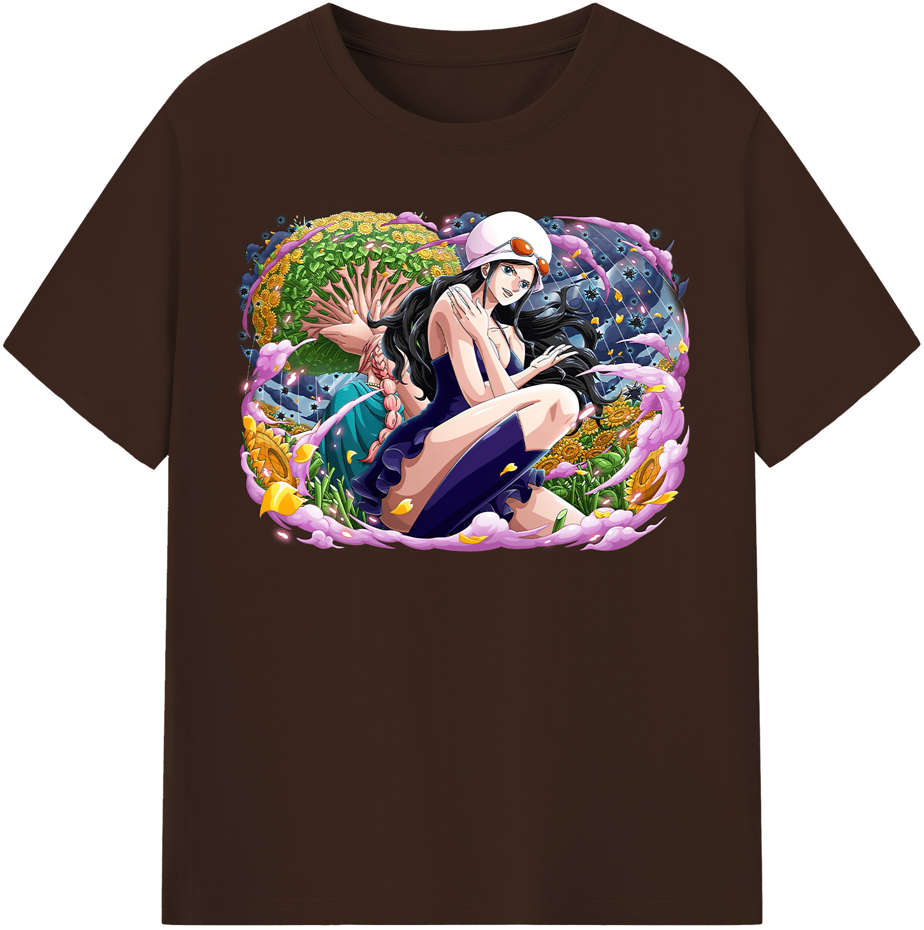 ワンピース ニコ・ロビン ONE PIECE Nico Robin 綿100％半袖Tシャツ（フロントプリント）