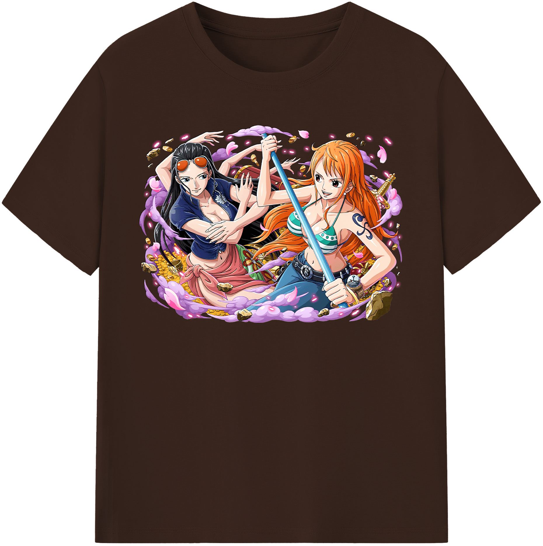 ワンピース ニコ・ロビン ONE PIECE Nico Robin 綿100％半袖Tシャツ（フロントプリント）