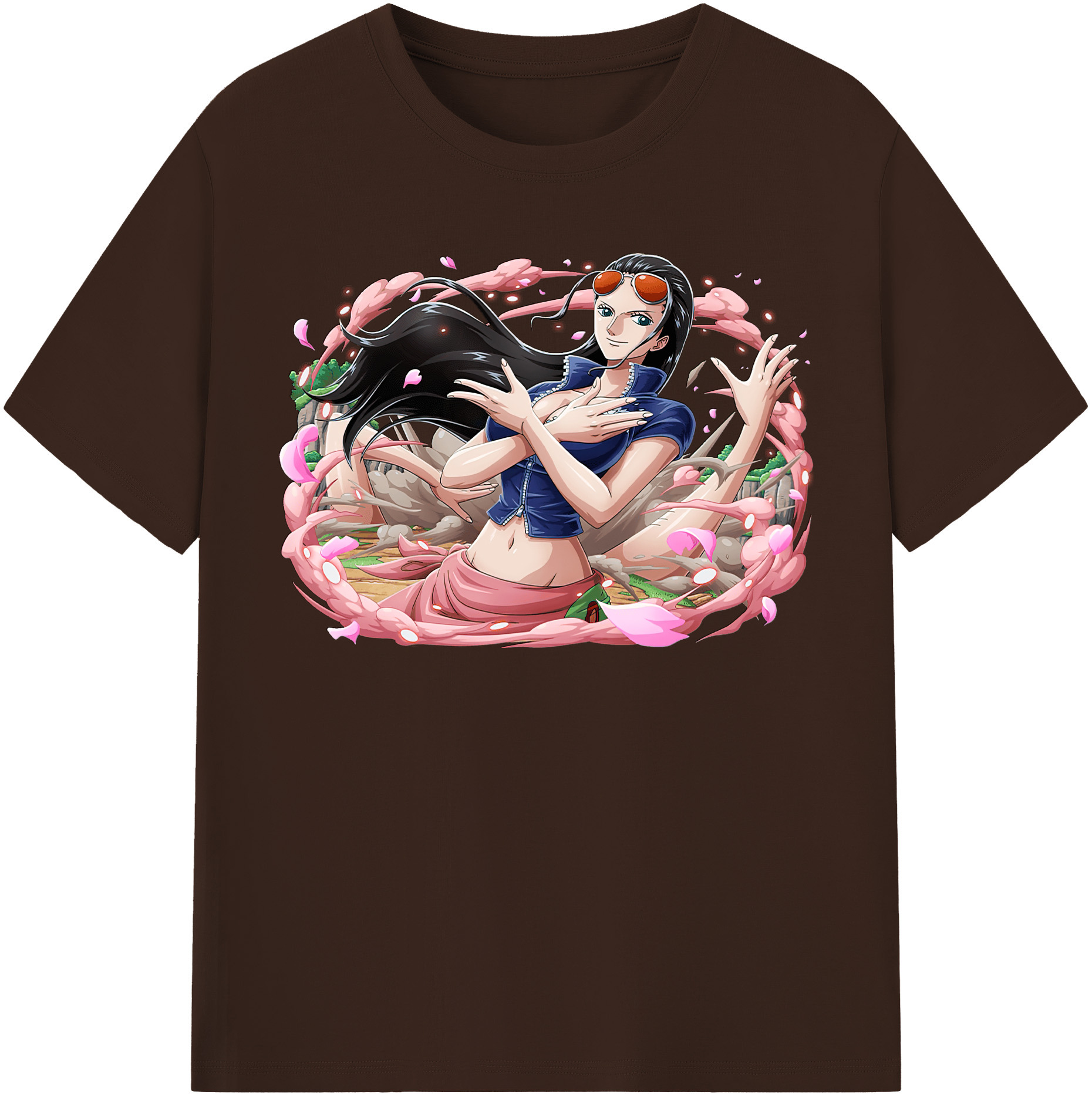 ワンピース ニコ・ロビン ONE PIECE Nico Robin 綿100％半袖Tシャツ（フロントプリント）