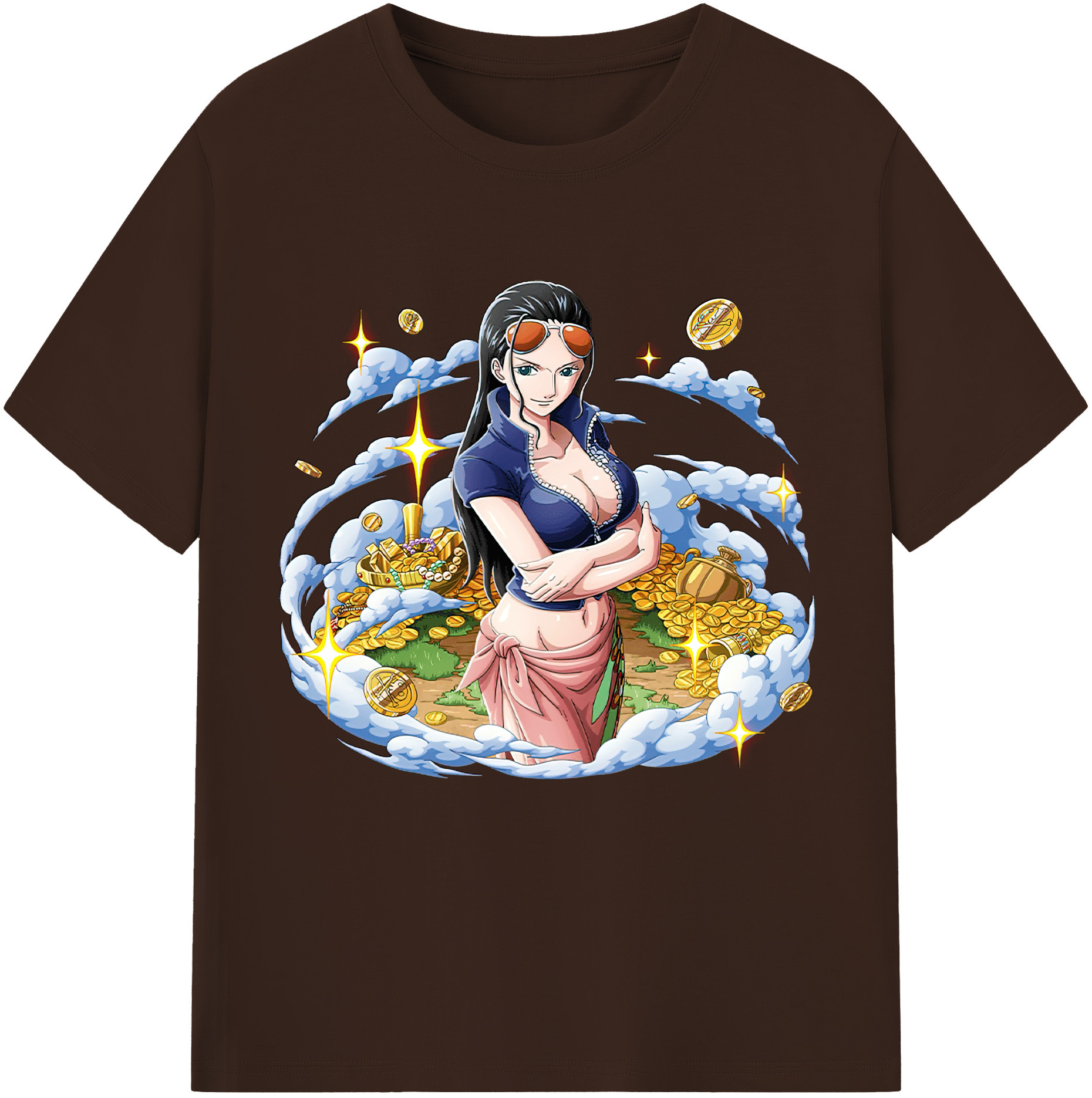 ワンピース ニコ・ロビン ONE PIECE Nico Robin 綿100％半袖Tシャツ（フロントプリント）