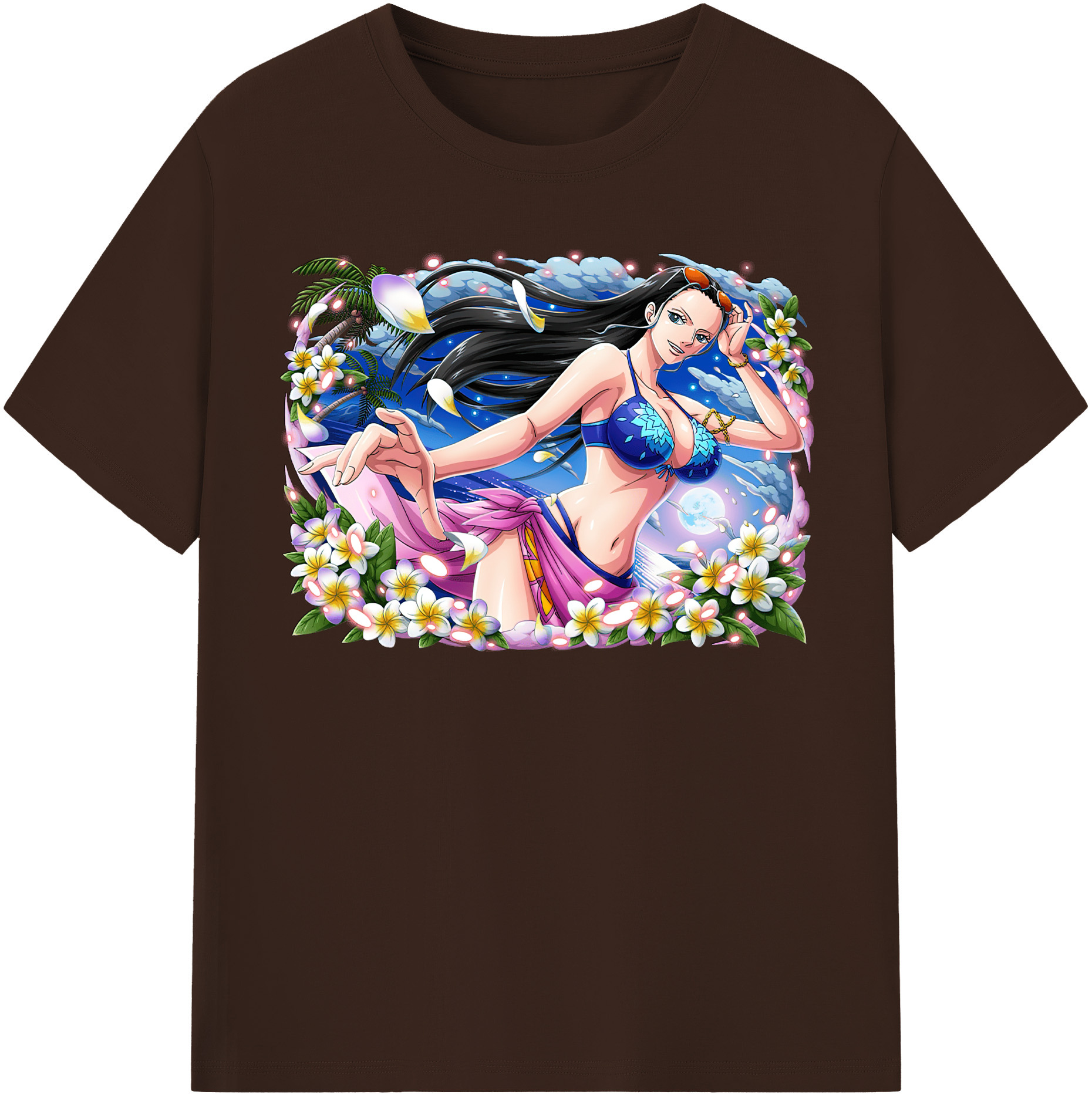 ワンピース ニコ・ロビン ONE PIECE Nico Robin 綿100％半袖Tシャツ（フロントプリント）