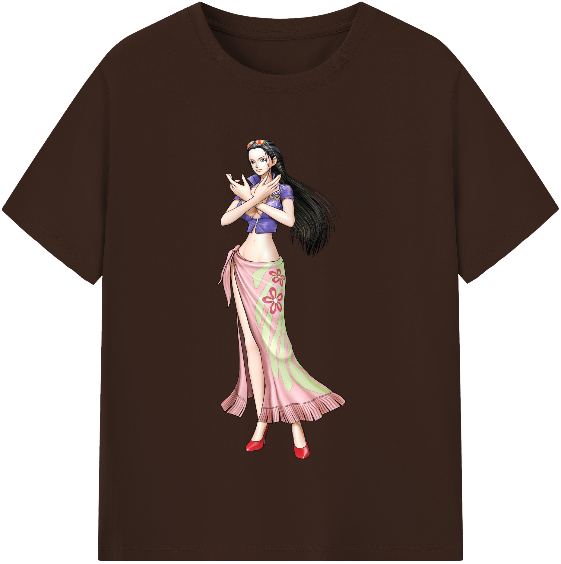 ワンピース ニコ・ロビン ONE PIECE Nico Robin 綿100％半袖Tシャツ（フロントプリント）