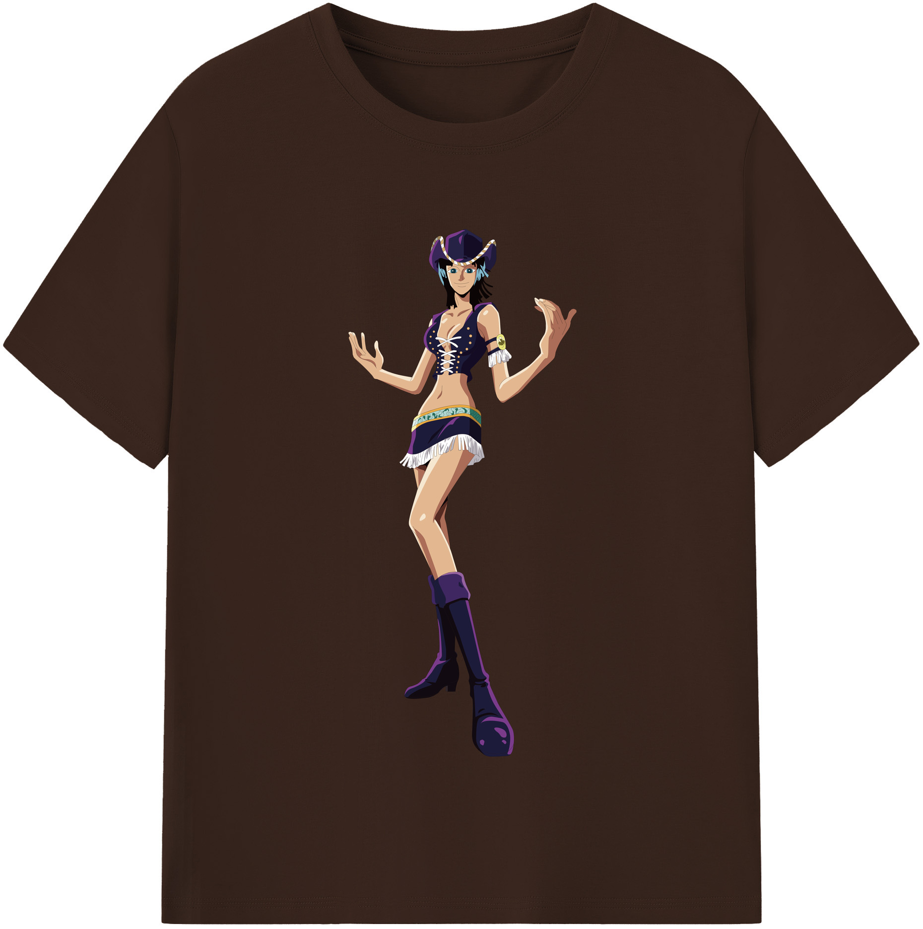 ワンピース ニコ・ロビン ONE PIECE Nico Robin 綿100％半袖Tシャツ（フロントプリント）