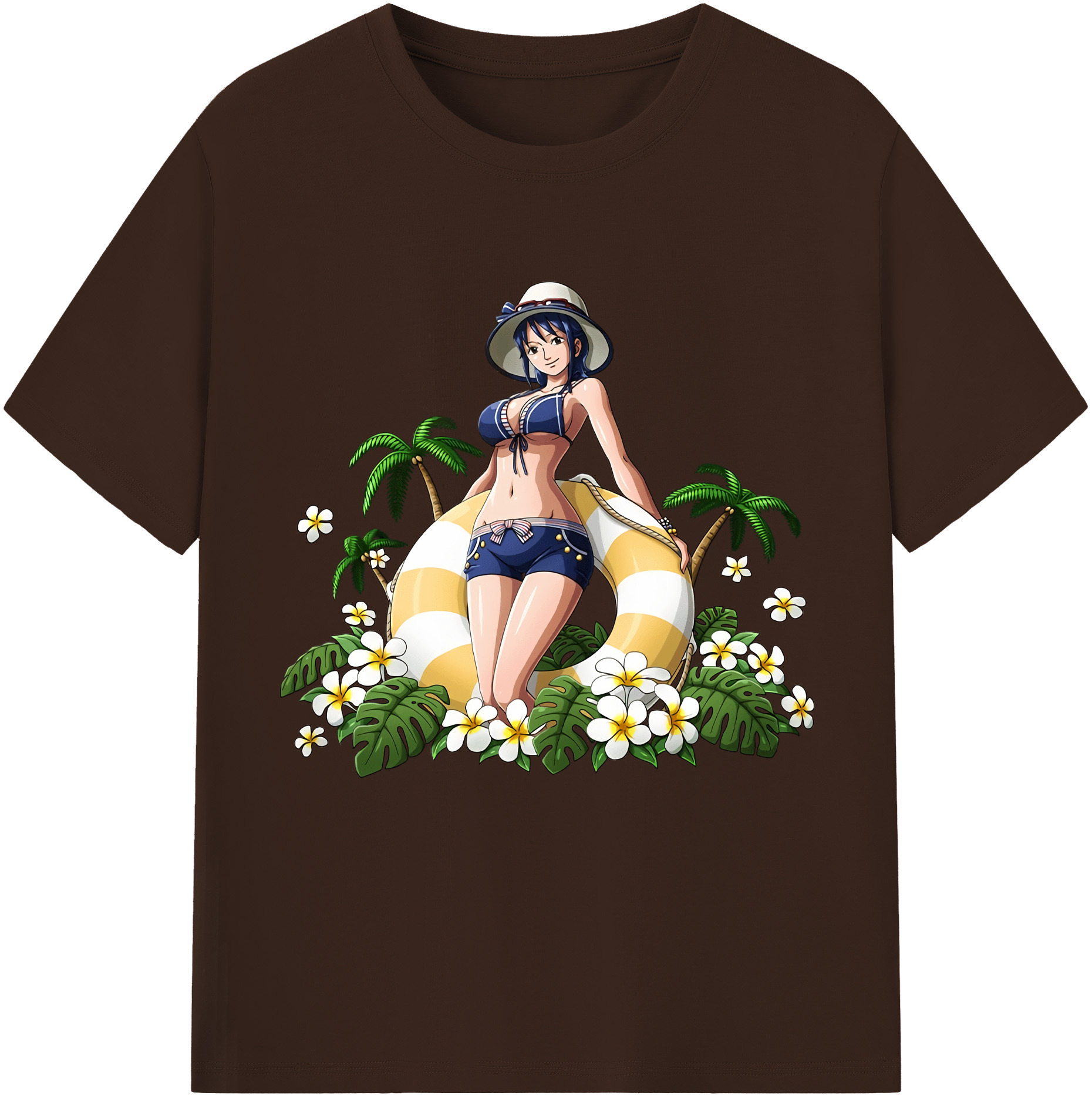 ワンピース ニコ・ロビン ONE PIECE Nico Robin 綿100％半袖Tシャツ（フロントプリント）