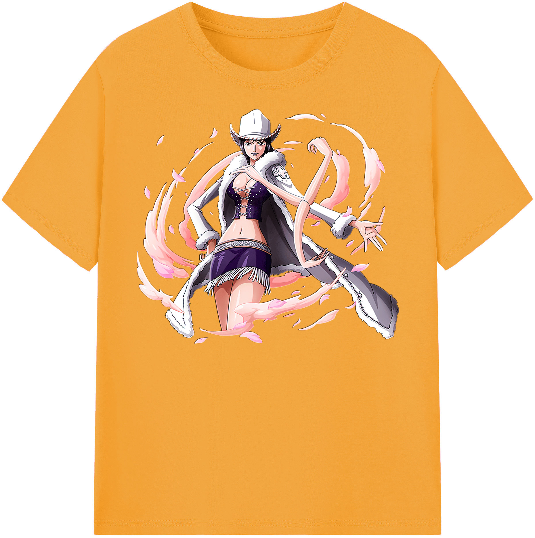 ワンピース ニコ・ロビン ONE PIECE Nico Robin 綿100％半袖Tシャツ（フロントプリント）