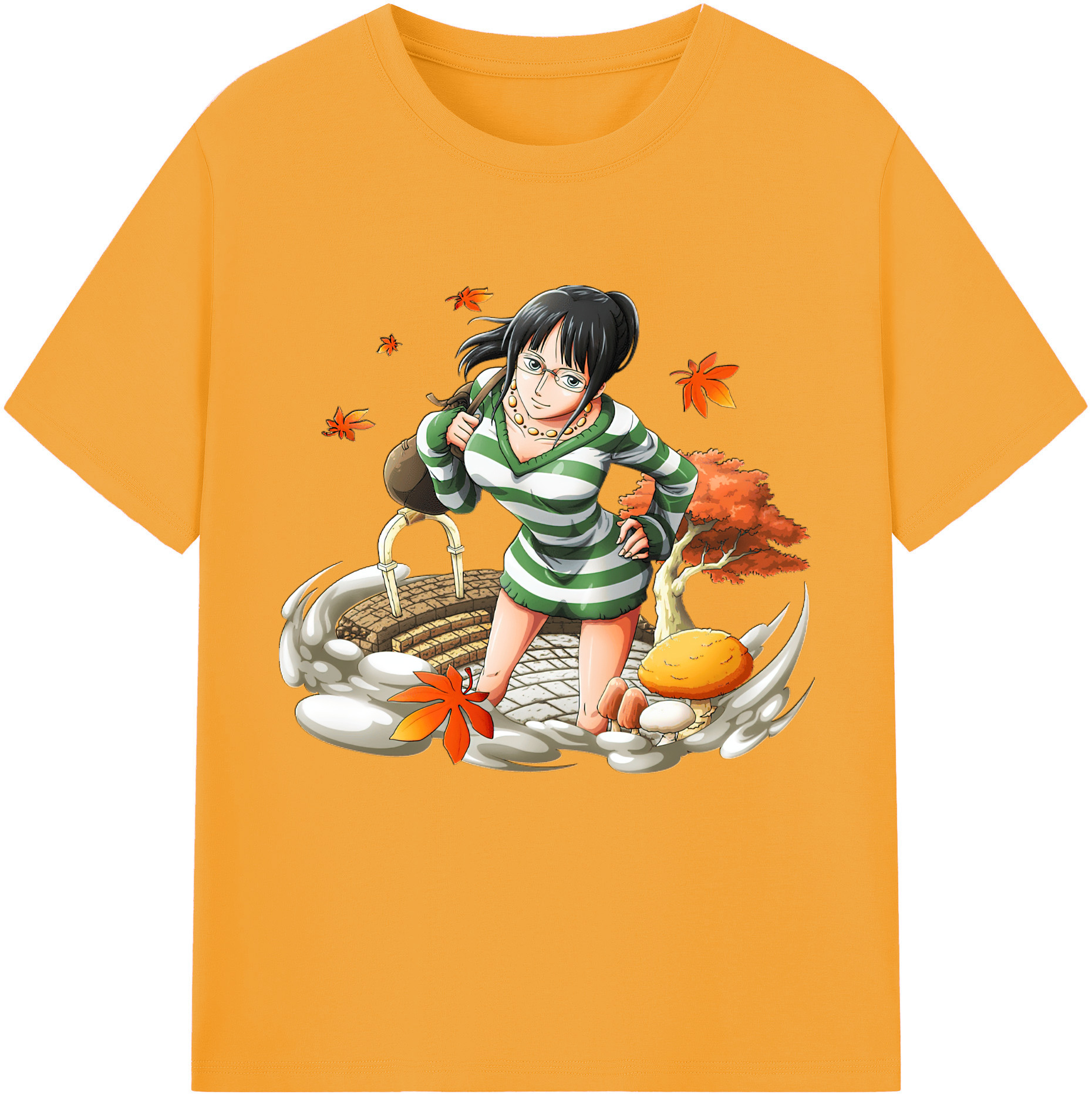 ワンピース ニコ・ロビン ONE PIECE Nico Robin 綿100％半袖Tシャツ（フロントプリント）