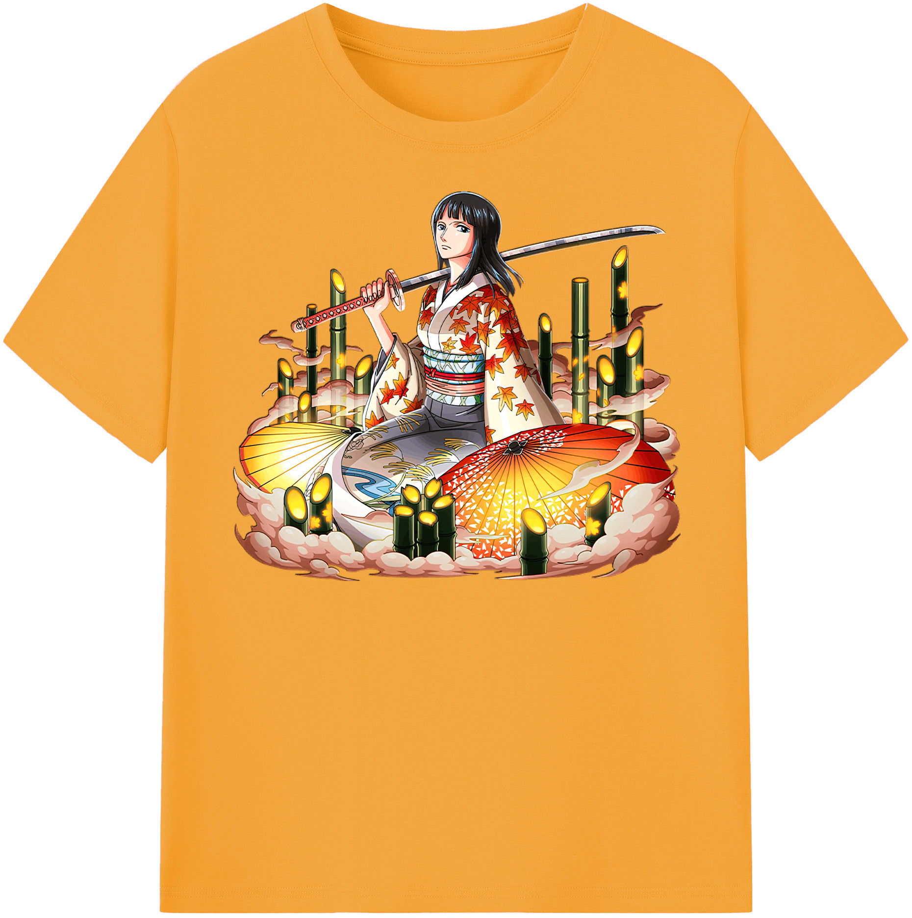 ワンピース ニコ・ロビン ONE PIECE Nico Robin 綿100％半袖Tシャツ（フロントプリント）