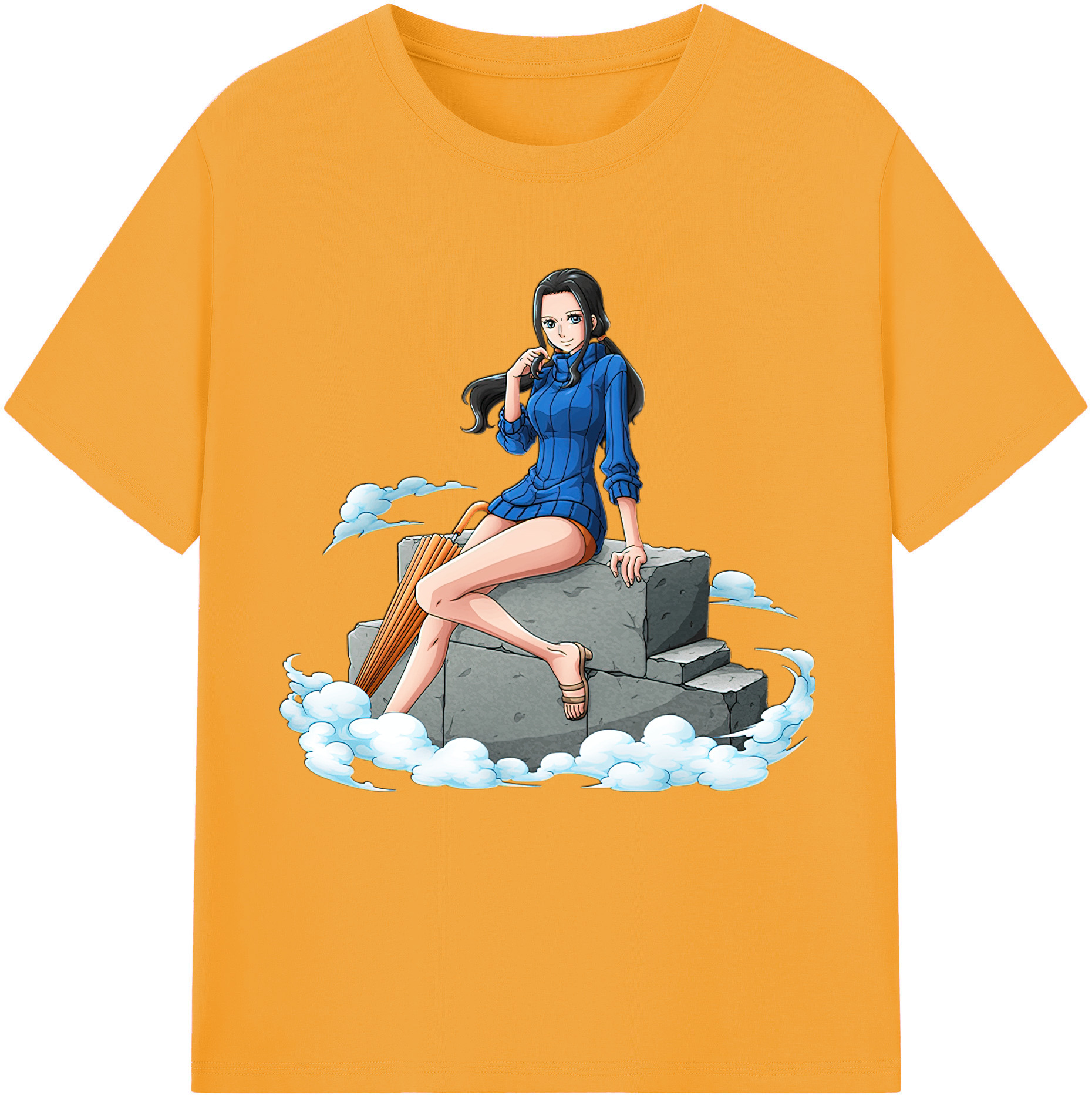 ワンピース ニコ・ロビン ONE PIECE Nico Robin 綿100％半袖Tシャツ（フロントプリント）
