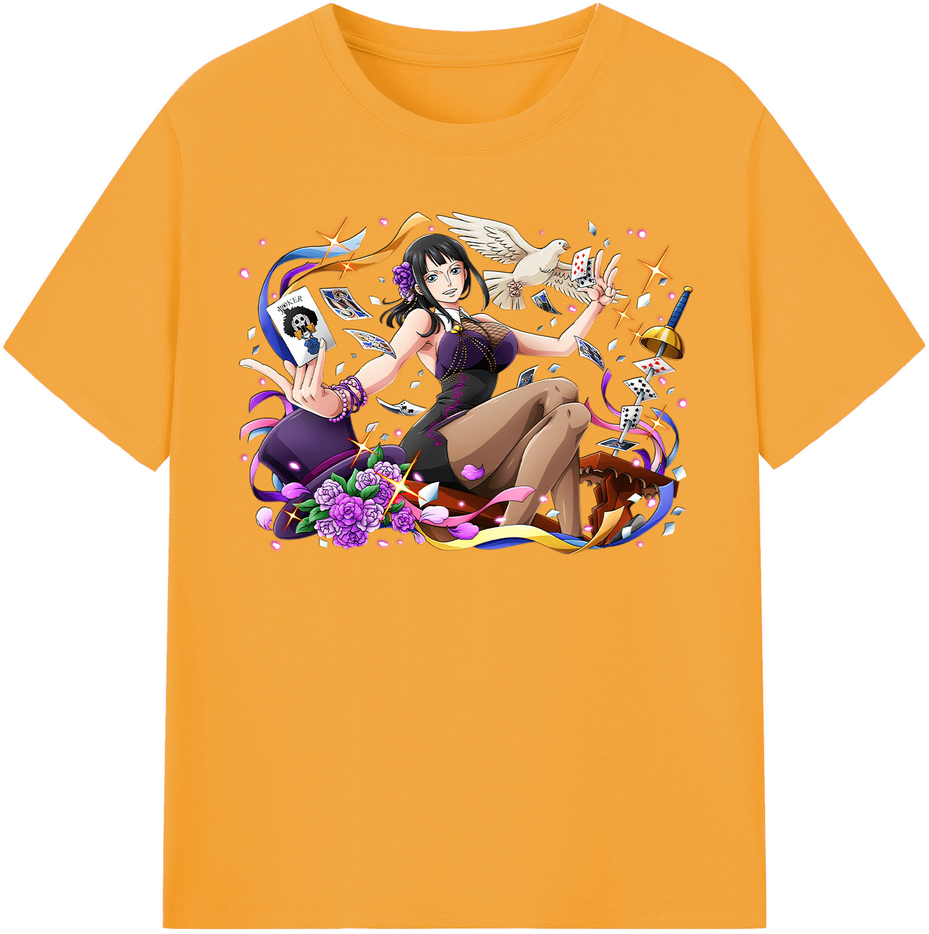 ワンピース ニコ・ロビン ONE PIECE Nico Robin 綿100％半袖Tシャツ（フロントプリント）