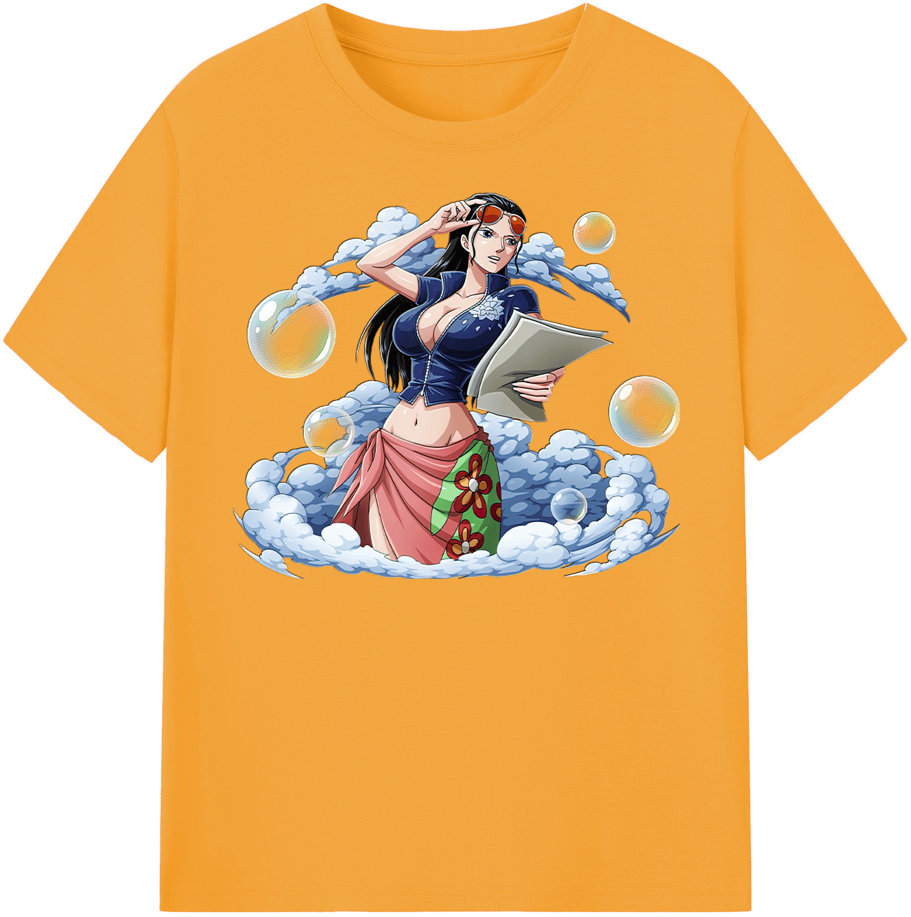 ワンピース ニコ・ロビン ONE PIECE Nico Robin 綿100％半袖Tシャツ（フロントプリント）