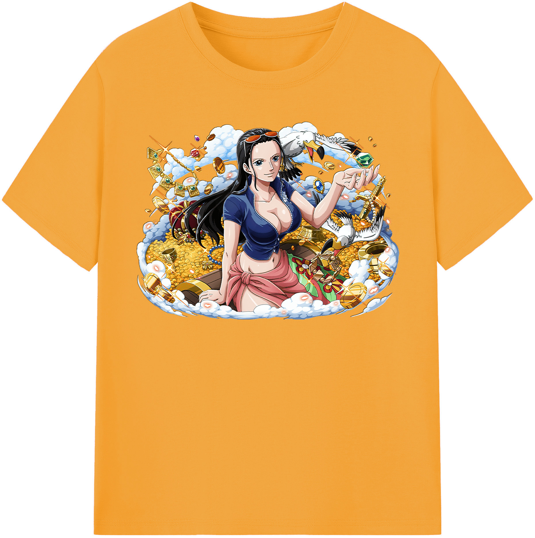 ワンピース ニコ・ロビン ONE PIECE Nico Robin 綿100％半袖Tシャツ（フロントプリント）