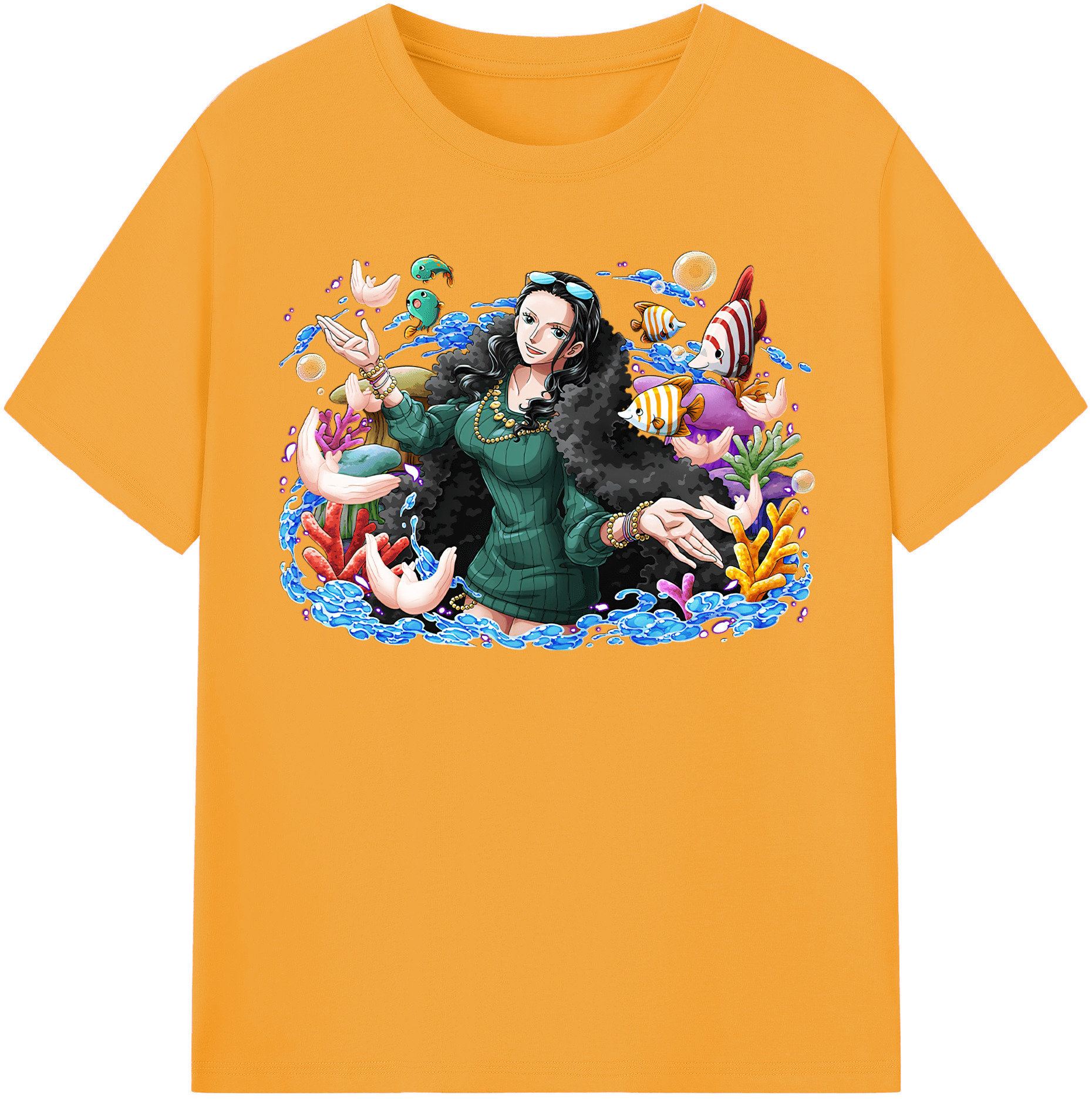 ワンピース ニコ・ロビン ONE PIECE Nico Robin 綿100％半袖Tシャツ（フロントプリント）