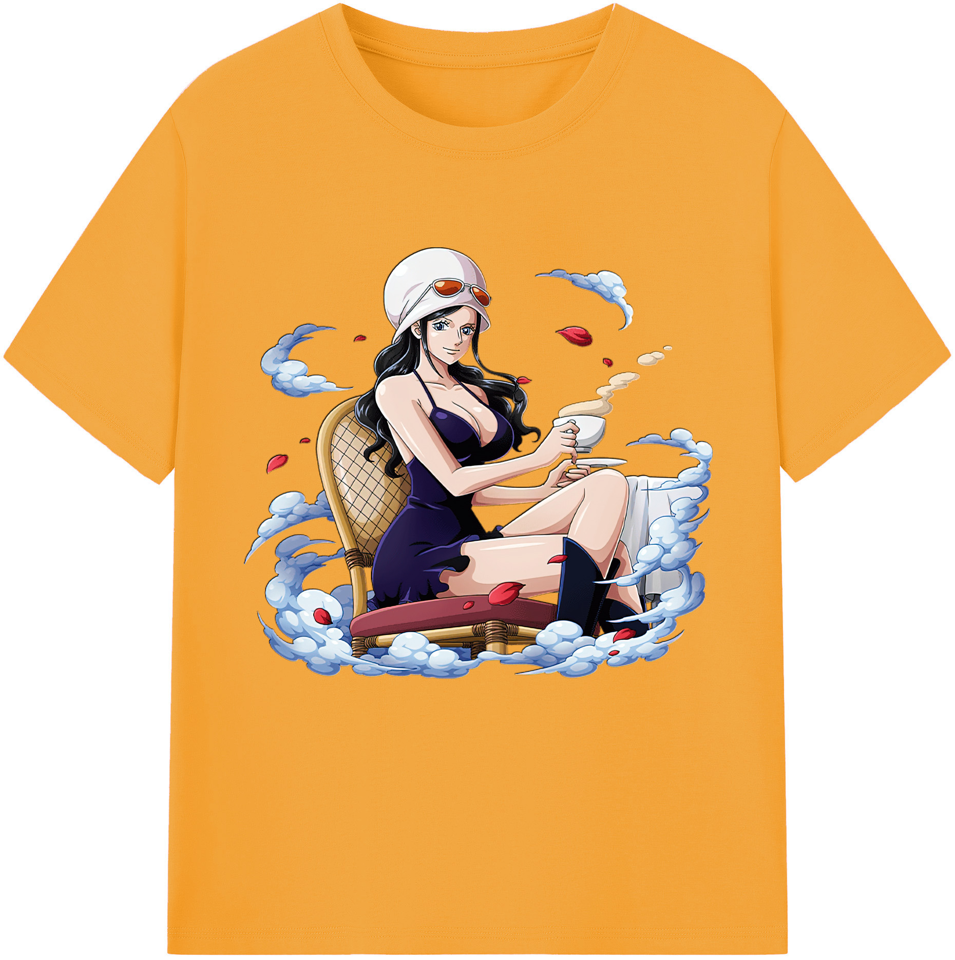ワンピース ニコ・ロビン ONE PIECE Nico Robin 綿100％半袖Tシャツ（フロントプリント）