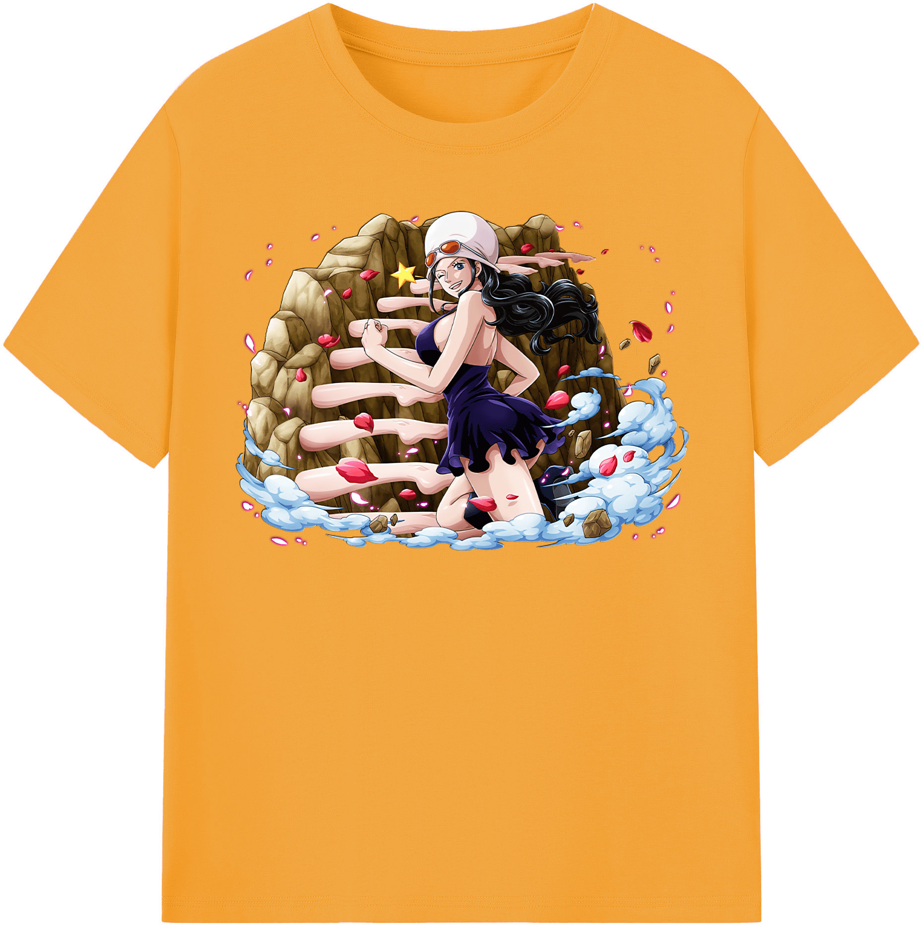 ワンピース ニコ・ロビン ONE PIECE Nico Robin 綿100％半袖Tシャツ（フロントプリント）