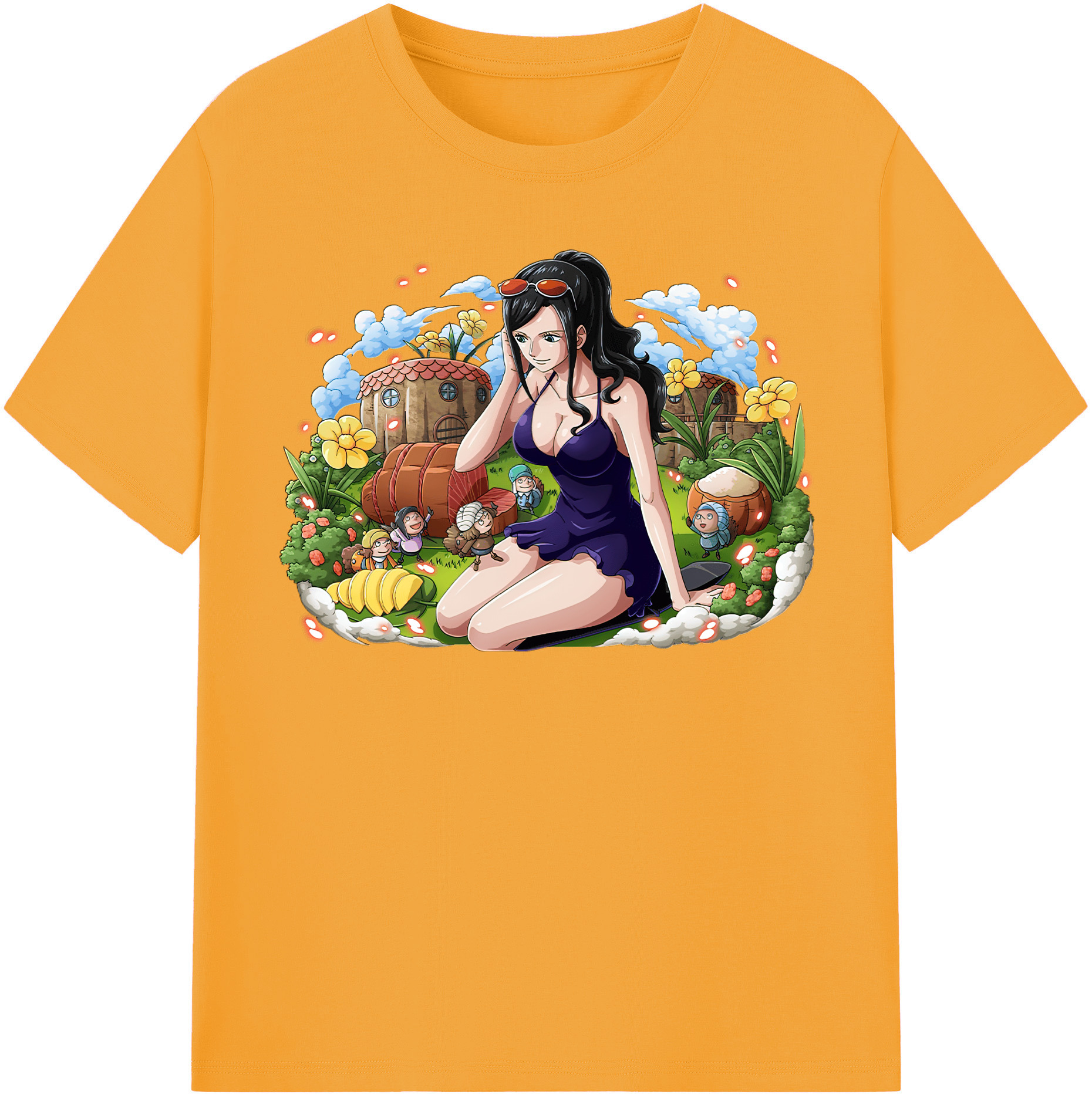 ワンピース ニコ・ロビン ONE PIECE Nico Robin 綿100％半袖Tシャツ（フロントプリント）