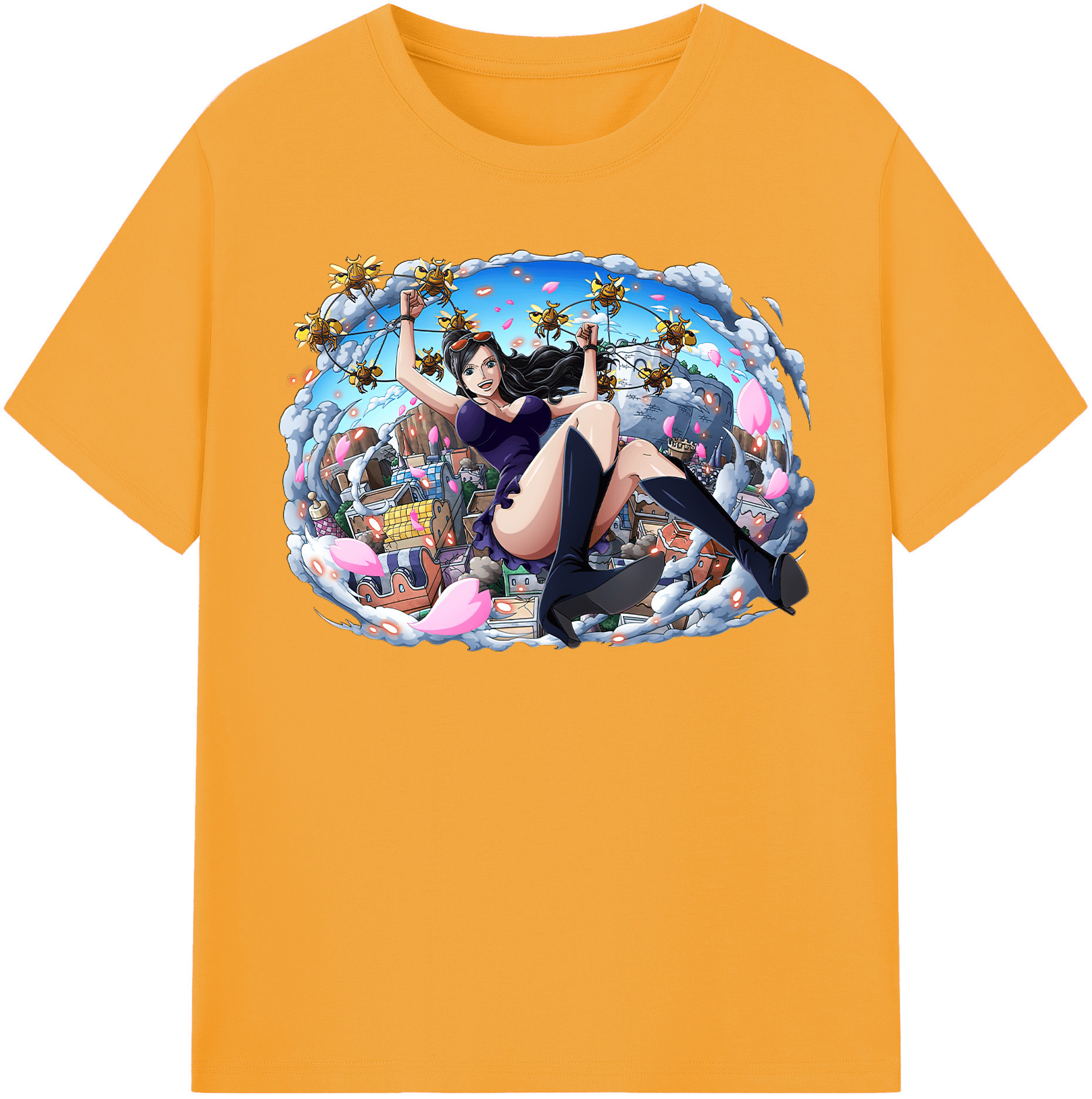 ワンピース ニコ・ロビン ONE PIECE Nico Robin 綿100％半袖Tシャツ（フロントプリント）