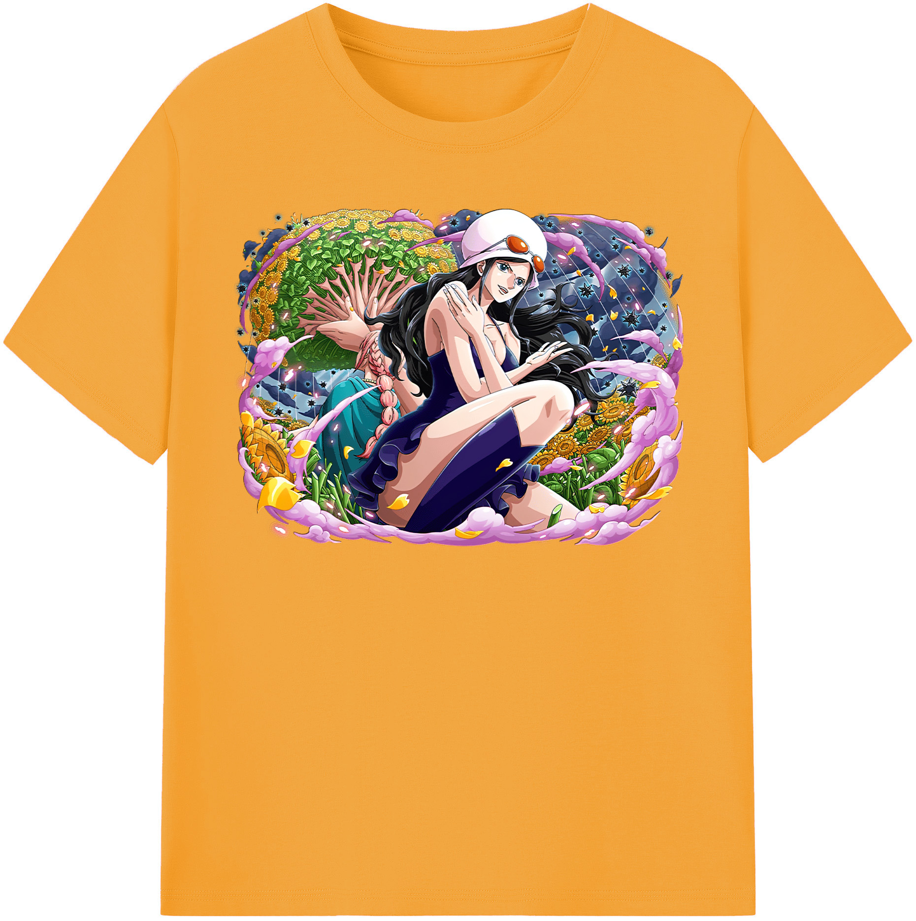 ワンピース ニコ・ロビン ONE PIECE Nico Robin 綿100％半袖Tシャツ（フロントプリント）