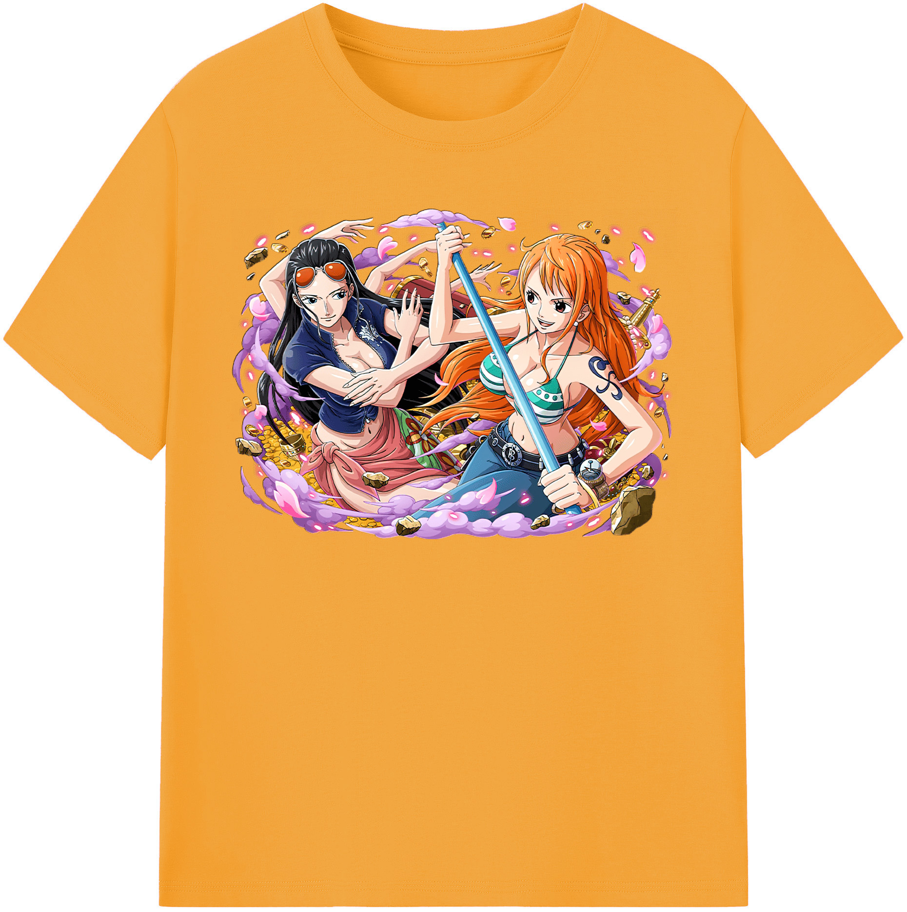 ワンピース ニコ・ロビン ONE PIECE Nico Robin 綿100％半袖Tシャツ（フロントプリント）