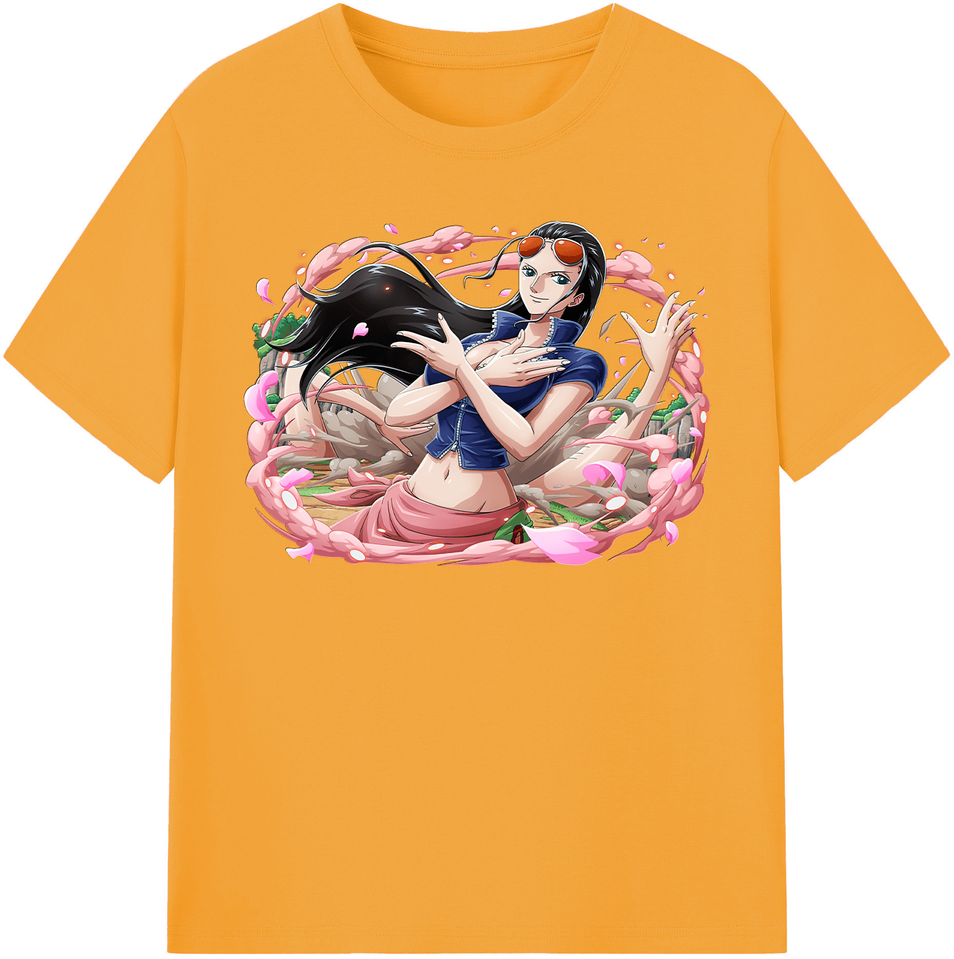 ワンピース ニコ・ロビン ONE PIECE Nico Robin 綿100％半袖Tシャツ（フロントプリント）