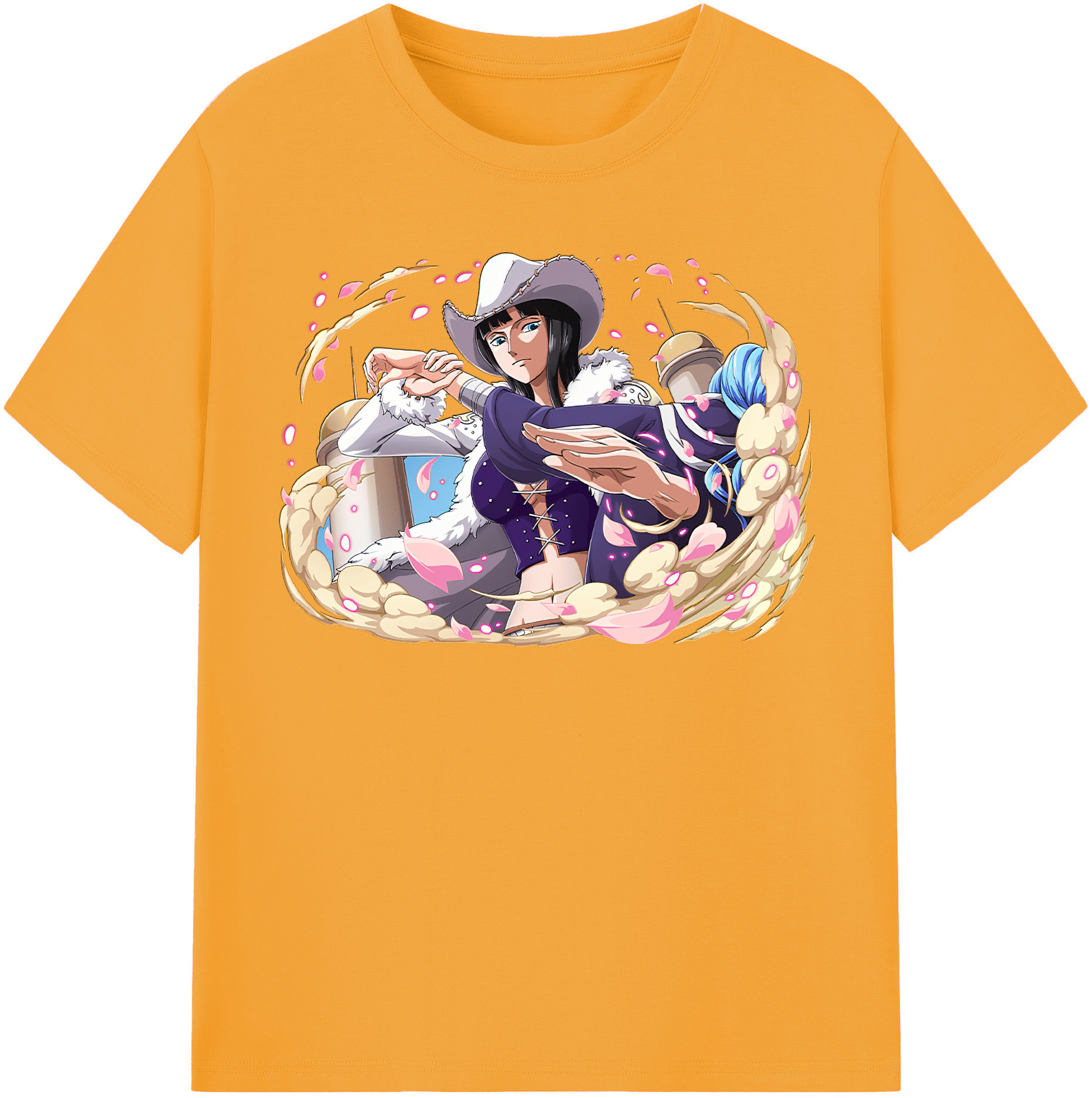 ワンピース ニコ・ロビン ONE PIECE Nico Robin 綿100％半袖Tシャツ（フロントプリント）