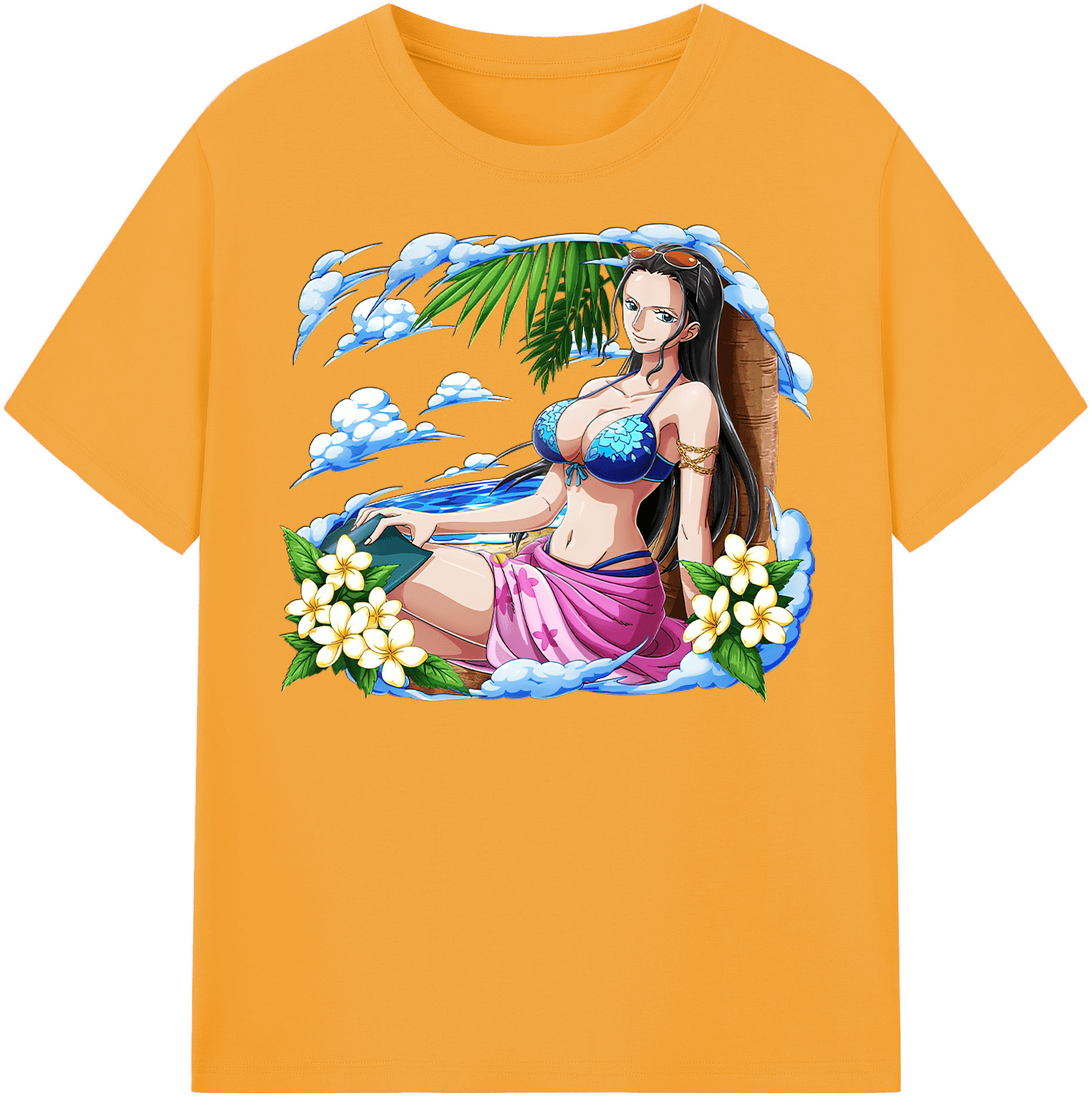 ワンピース ニコ・ロビン ONE PIECE Nico Robin 綿100％半袖Tシャツ（フロントプリント）