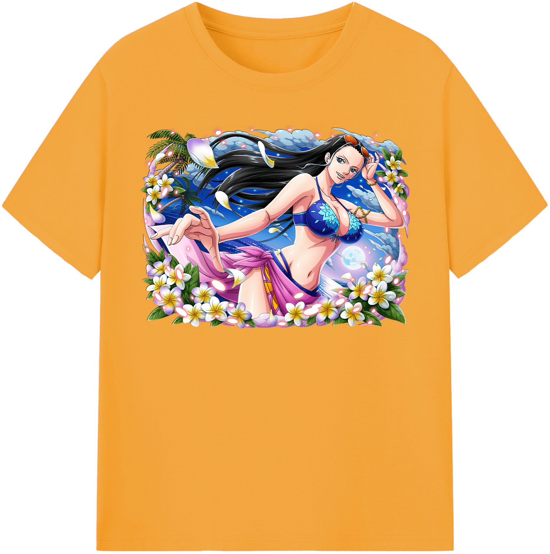 ワンピース ニコ・ロビン ONE PIECE Nico Robin 綿100％半袖Tシャツ（フロントプリント）