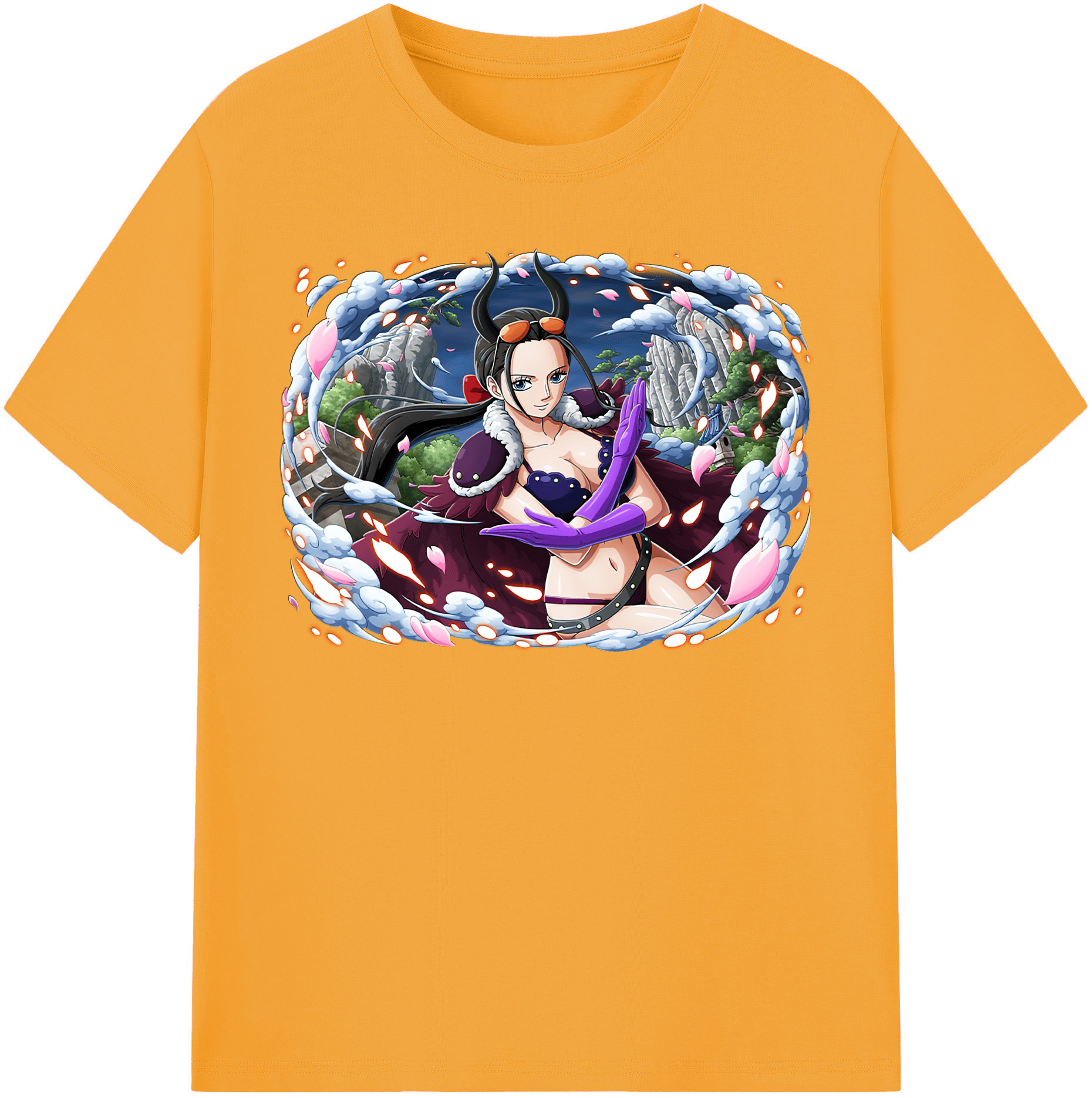 ワンピース ニコ・ロビン ONE PIECE Nico Robin 綿100％半袖Tシャツ（フロントプリント）