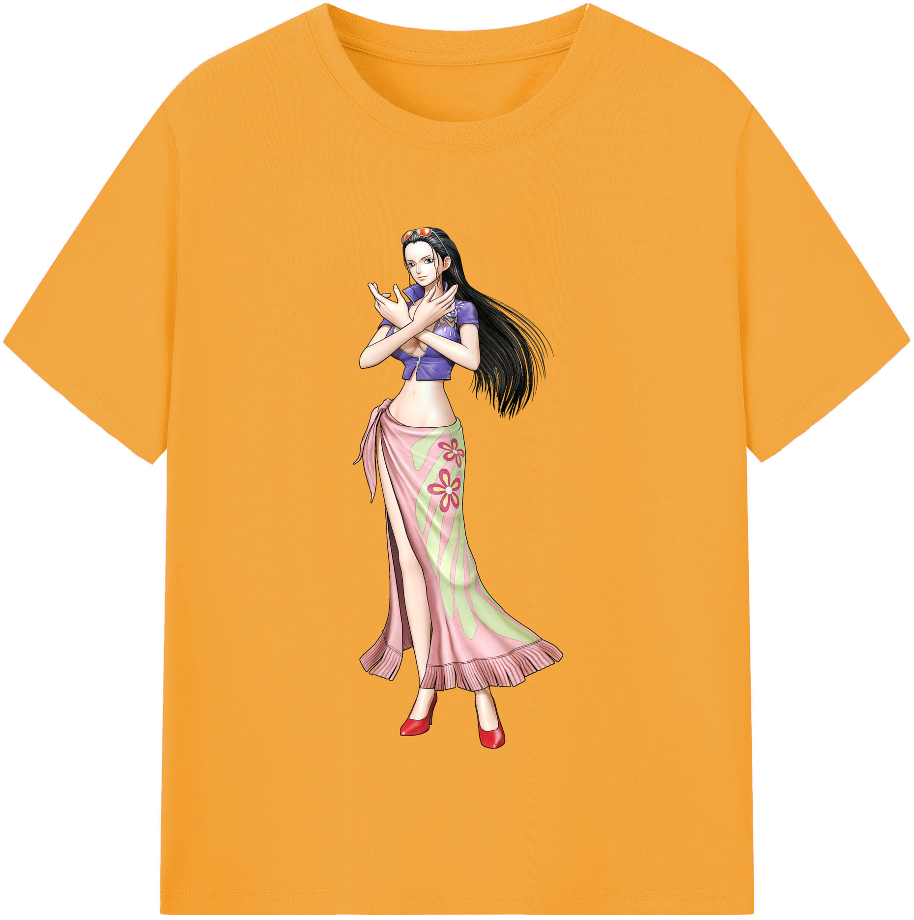 ワンピース ニコ・ロビン ONE PIECE Nico Robin 綿100％半袖Tシャツ（フロントプリント）