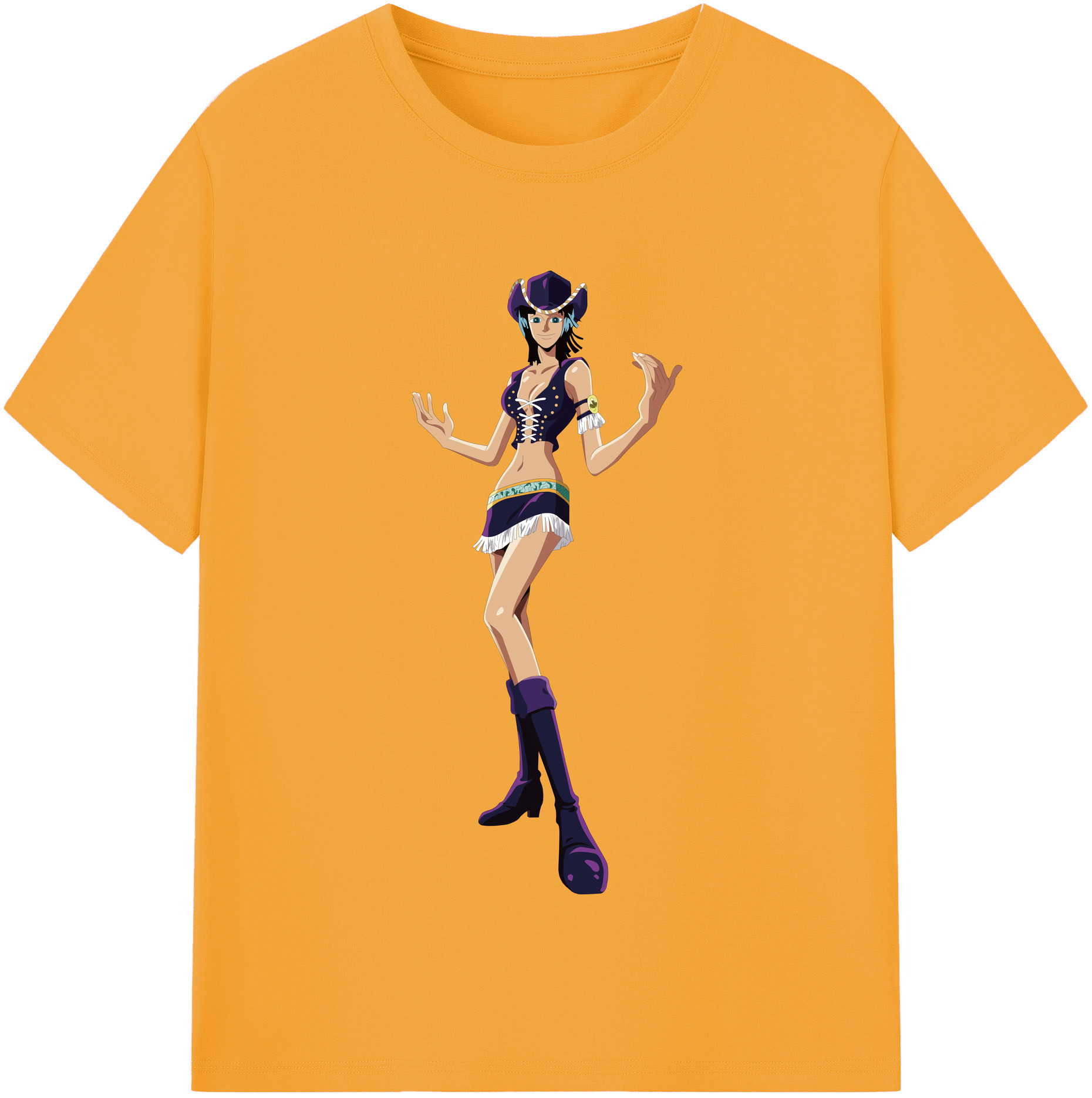 ワンピース ニコ・ロビン ONE PIECE Nico Robin 綿100％半袖Tシャツ（フロントプリント）