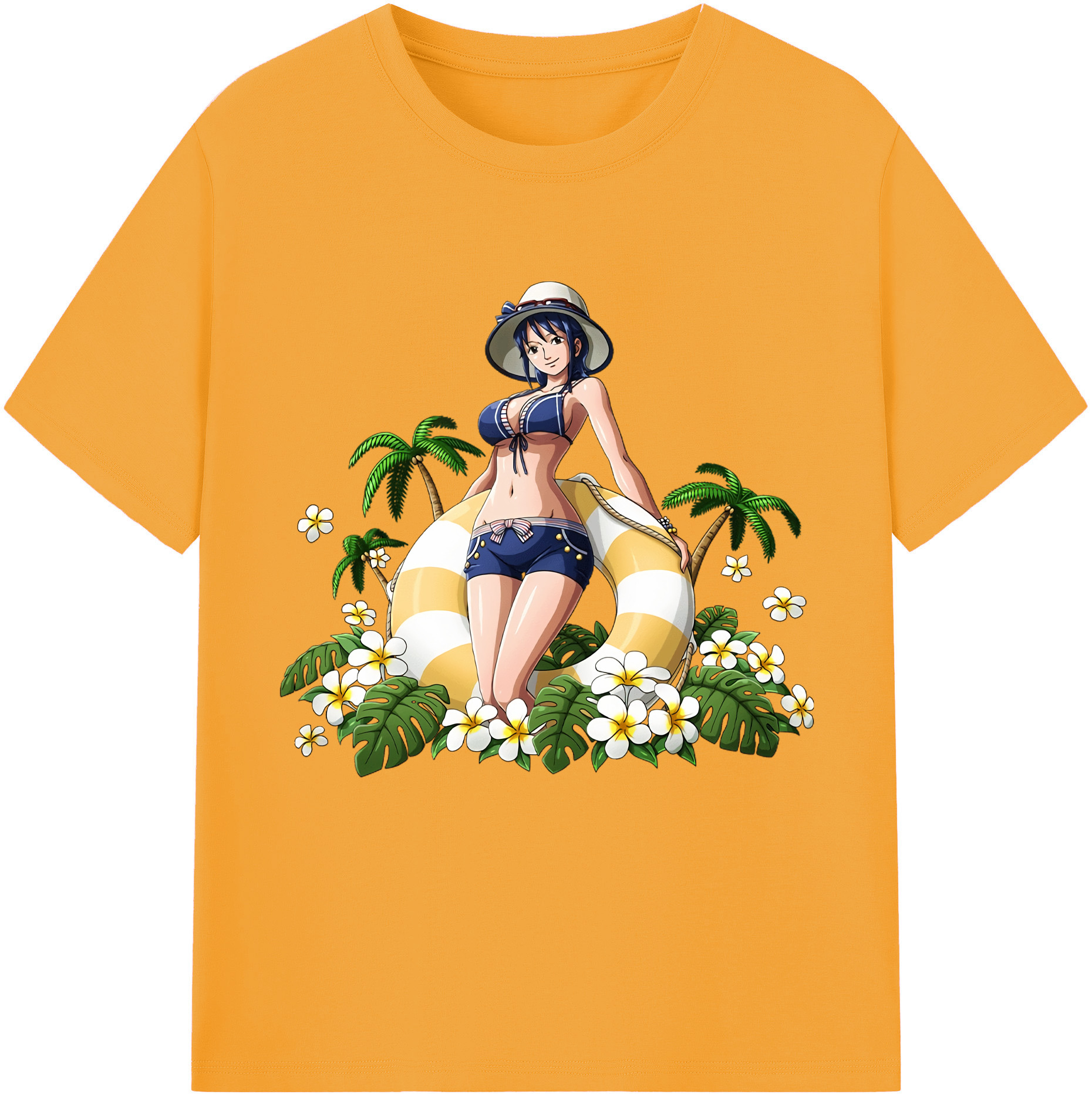 ワンピース ニコ・ロビン ONE PIECE Nico Robin 綿100％半袖Tシャツ（フロントプリント）