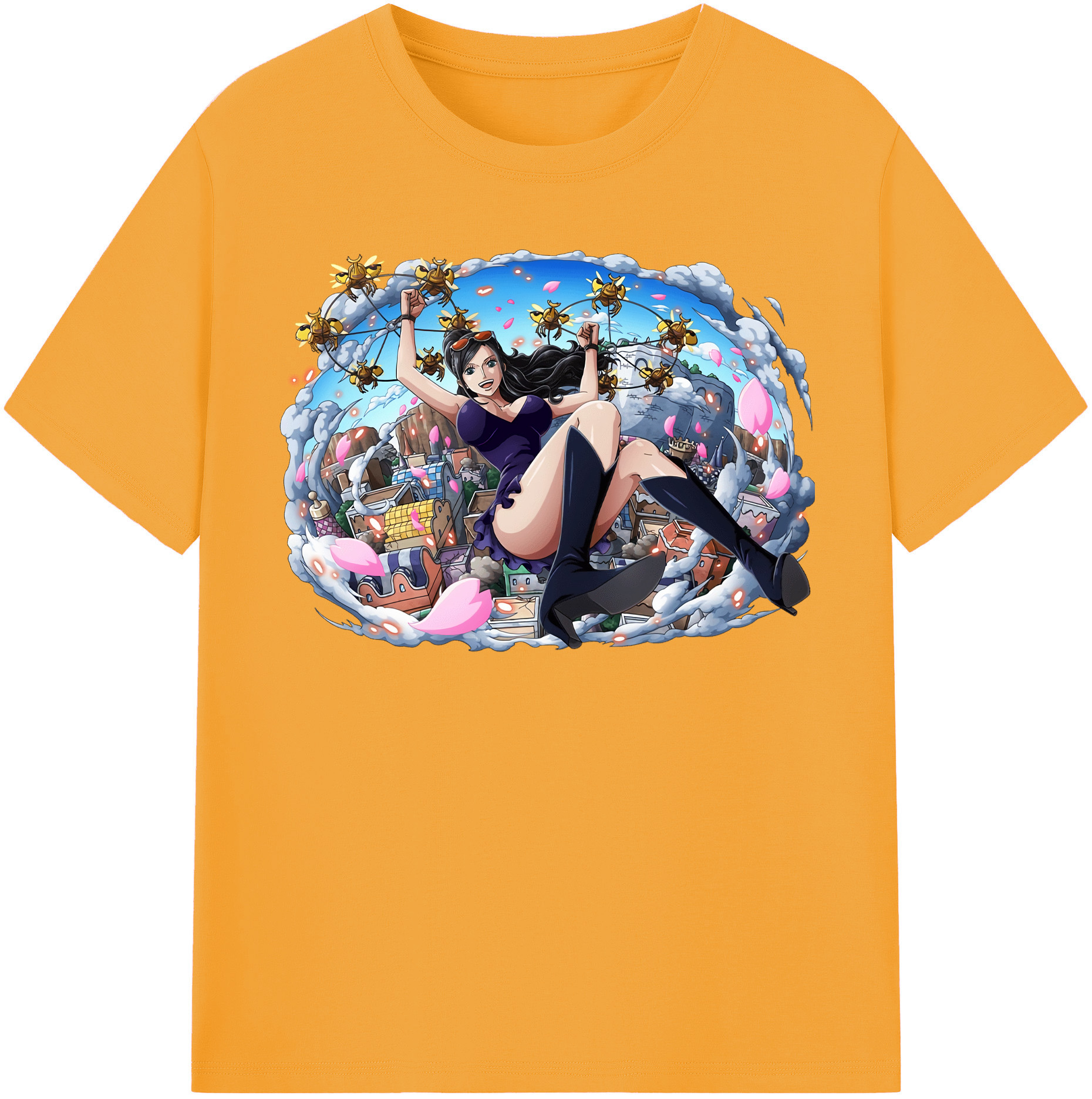ワンピース ニコ・ロビン ONE PIECE Nico Robin 綿100％半袖Tシャツ（フロントプリント）