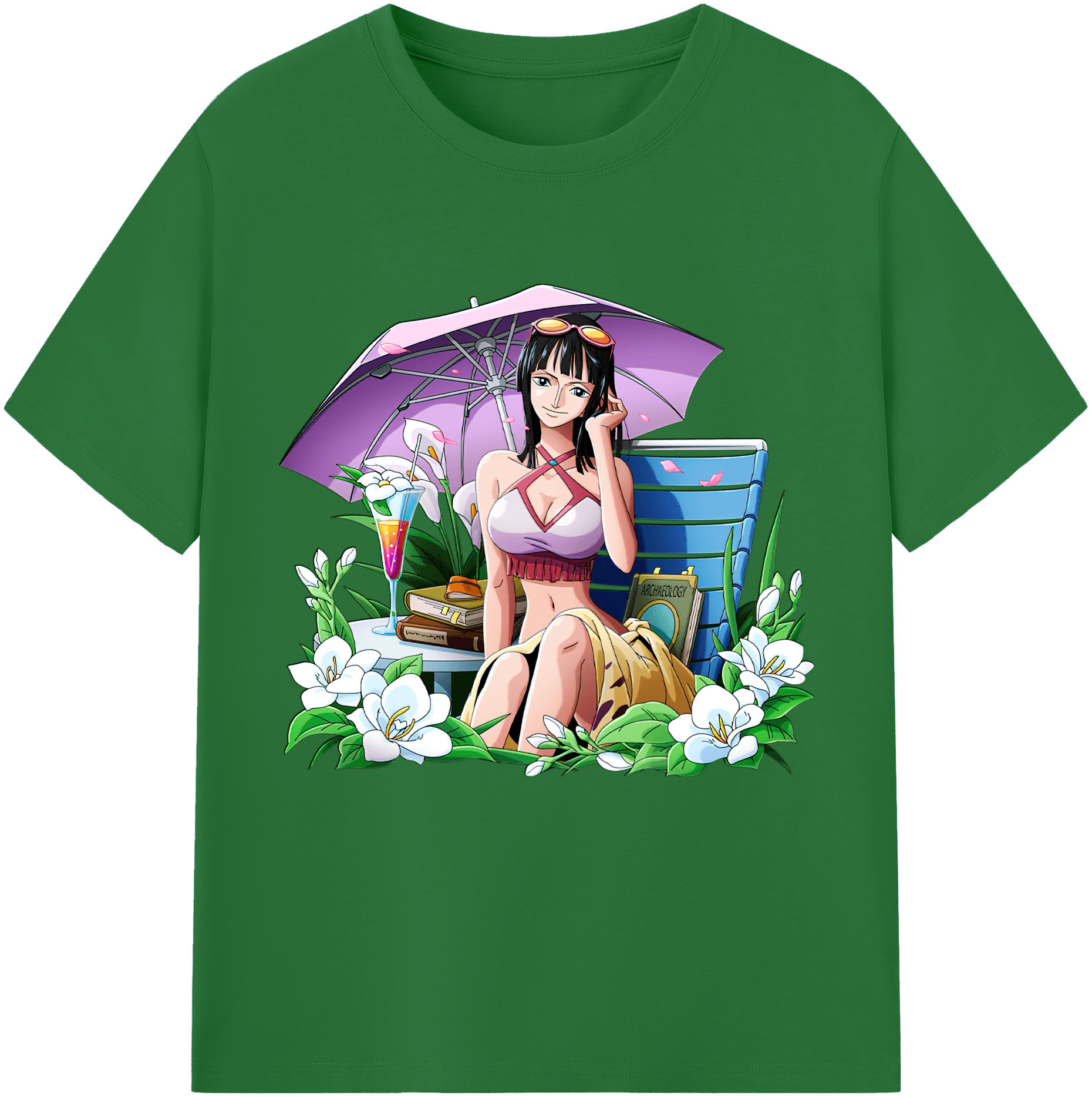 ワンピース ニコ・ロビン ONE PIECE Nico Robin 綿100％半袖Tシャツ（フロントプリント）