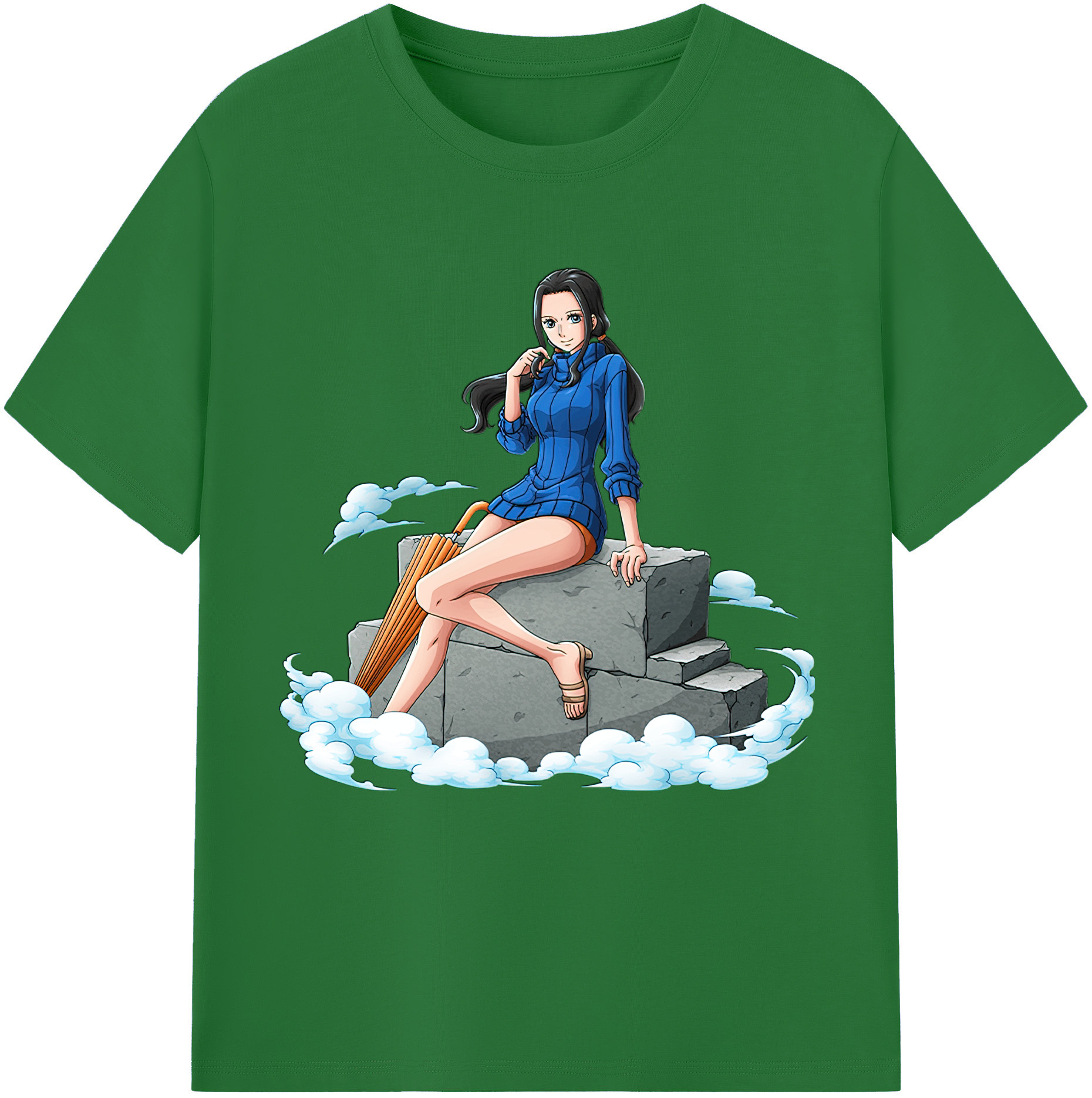 ワンピース ニコ・ロビン ONE PIECE Nico Robin 綿100％半袖Tシャツ（フロントプリント）