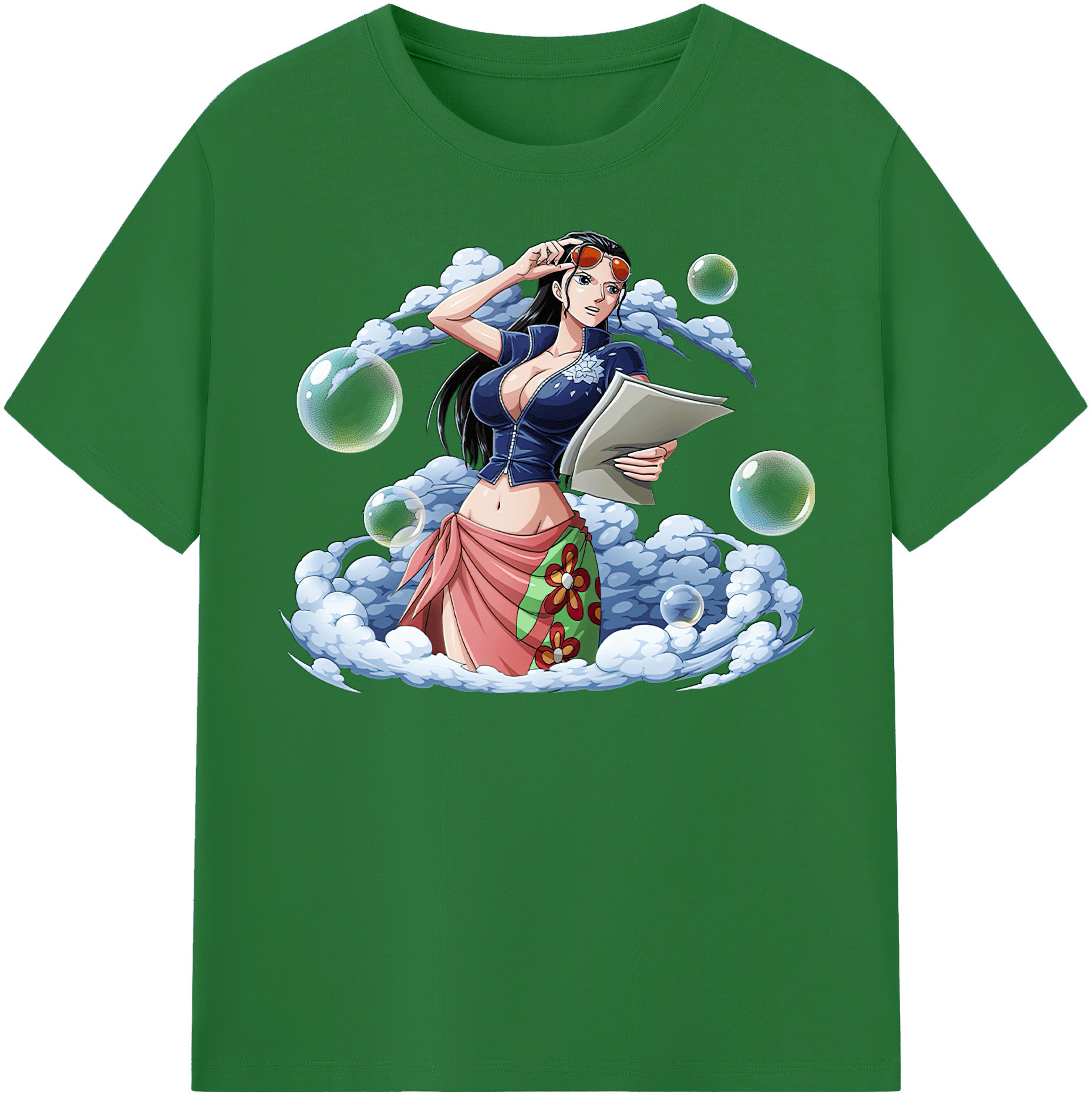 ワンピース ニコ・ロビン ONE PIECE Nico Robin 綿100％半袖Tシャツ（フロントプリント）