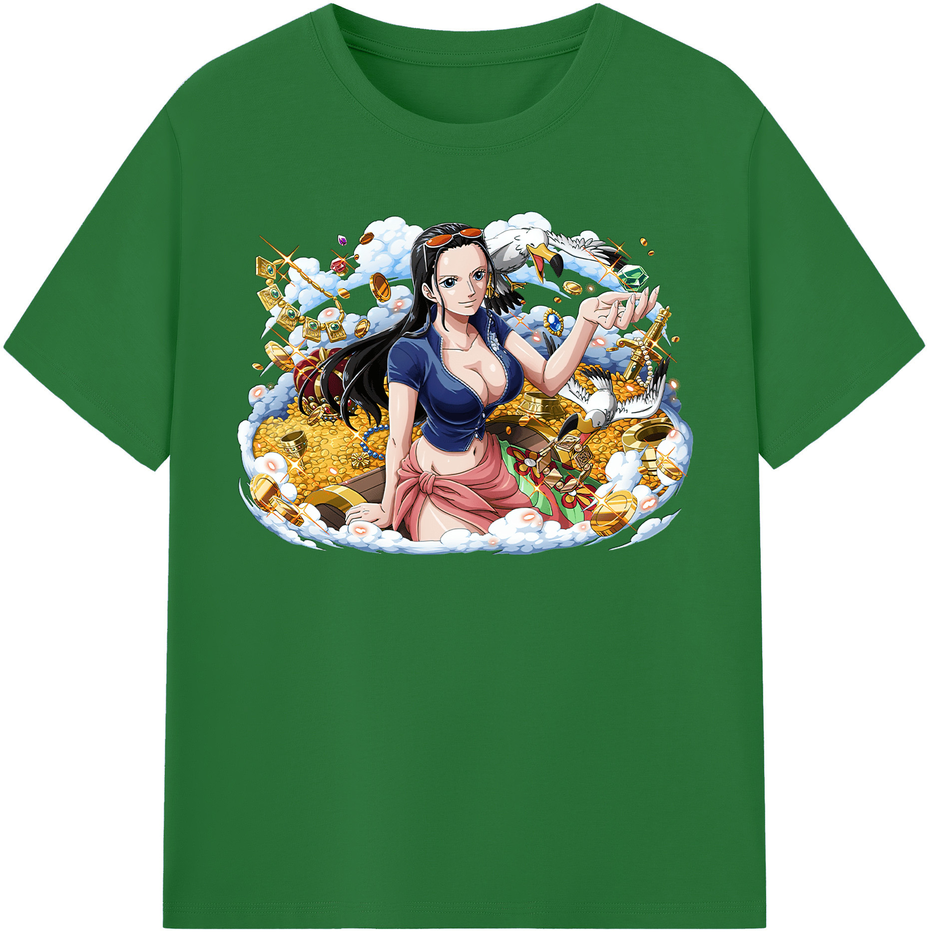 ワンピース ニコ・ロビン ONE PIECE Nico Robin 綿100％半袖Tシャツ（フロントプリント）