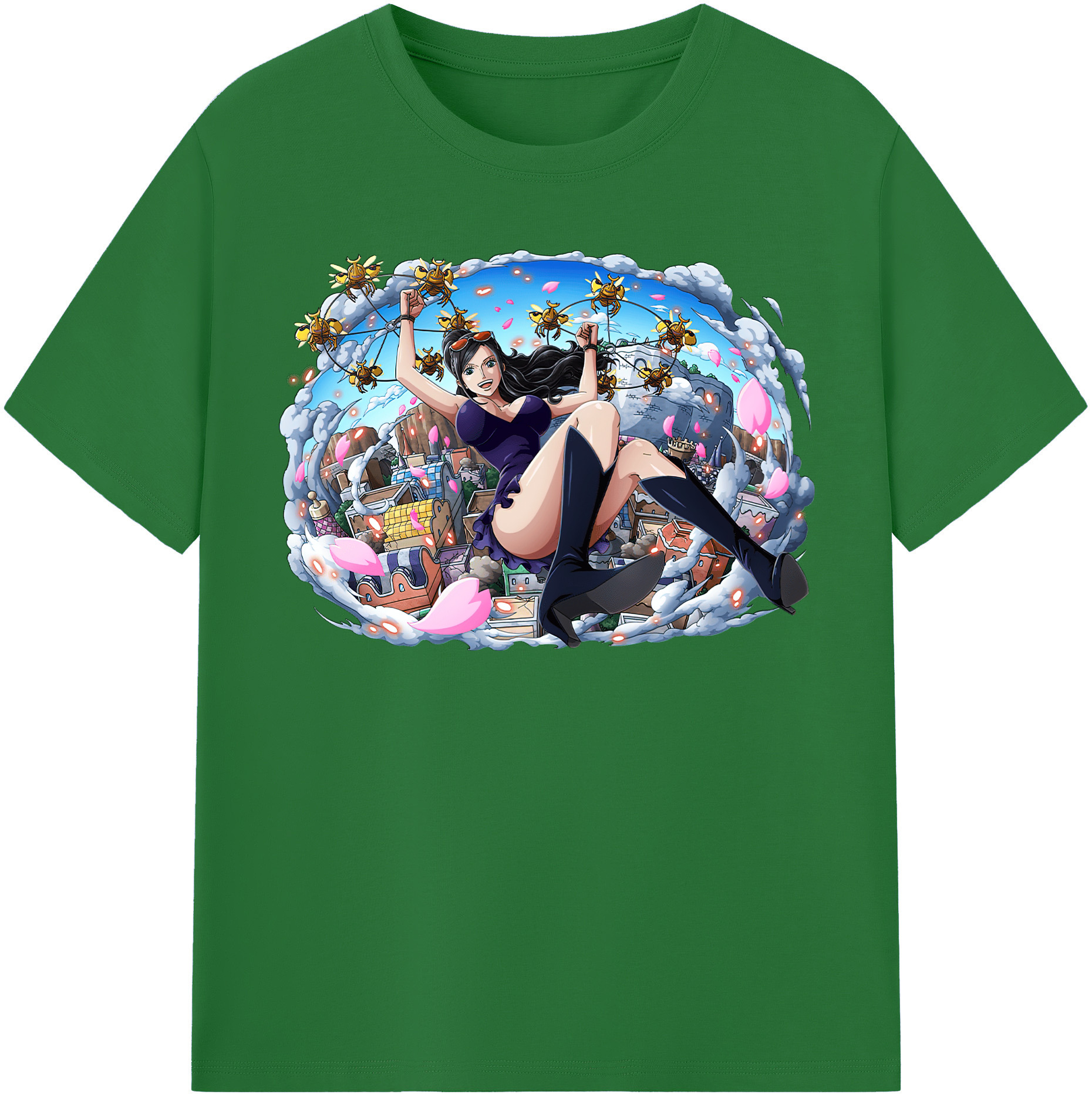 ワンピース ニコ・ロビン ONE PIECE Nico Robin 綿100％半袖Tシャツ（フロントプリント）